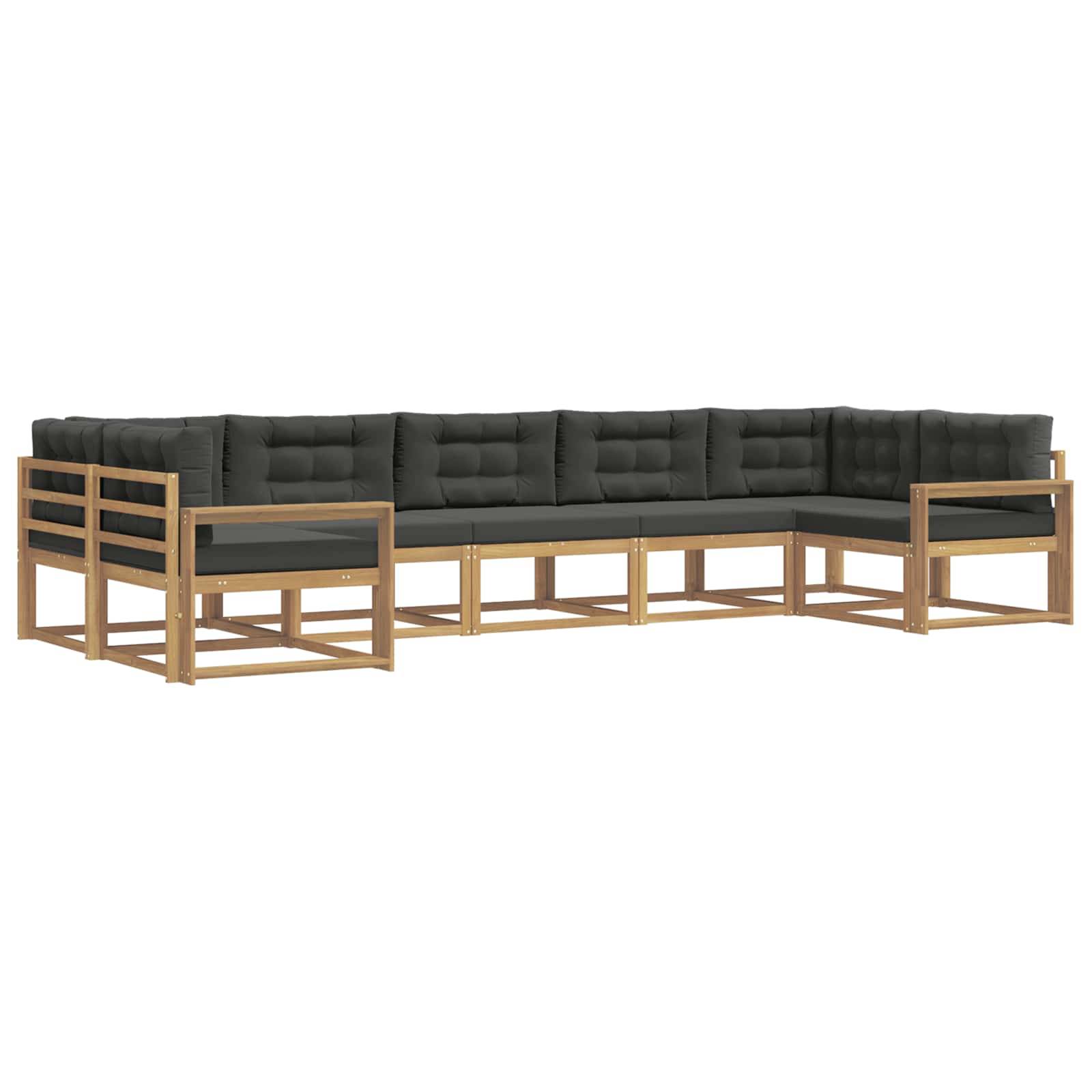 vidaXL Outdoor-Sofagarnitur mit Kissen 7 pcs Weiß und Anthrazit