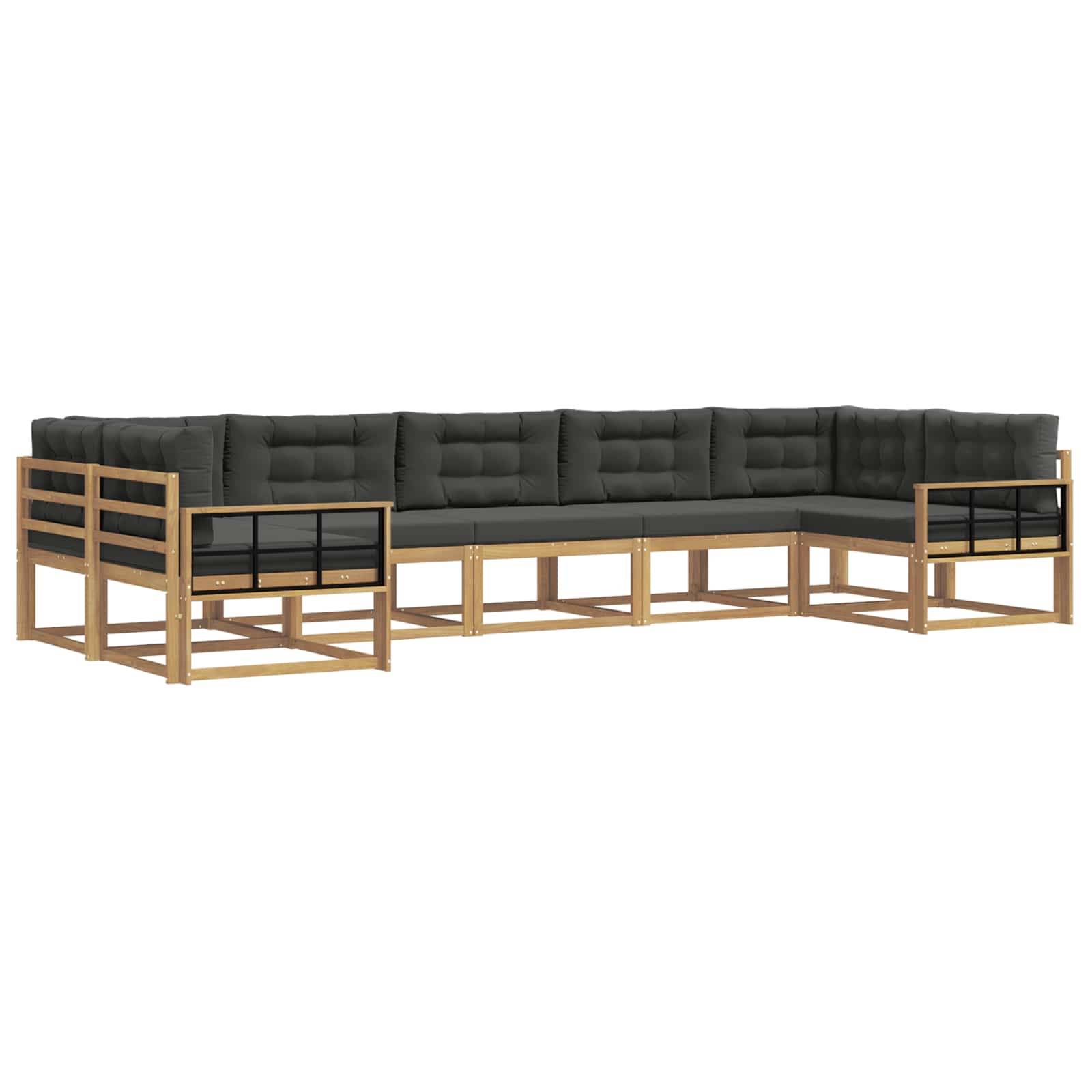 vidaXL Outdoor-Sofagarnitur mit Kissen 7 pcs Weiß und Anthrazit