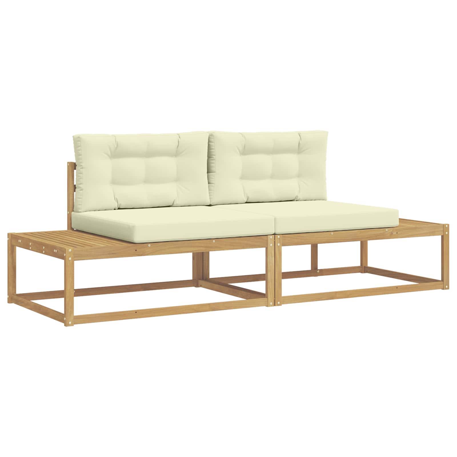 vidaXL Outdoor-Sofagarnitur Weiß 230,5 x 83 x 73 cm Polyester