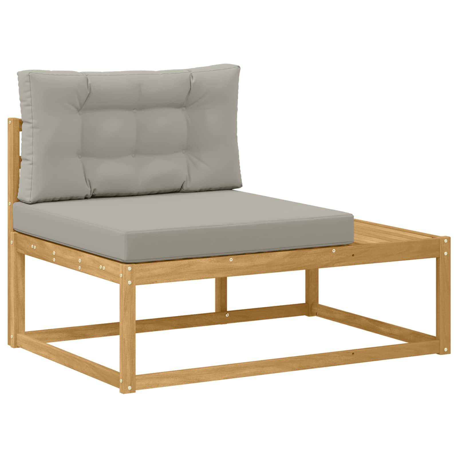vidaXL Outdoor End Sofa mit Kissen Weiß 115 x 83 x 73 cm Polyester