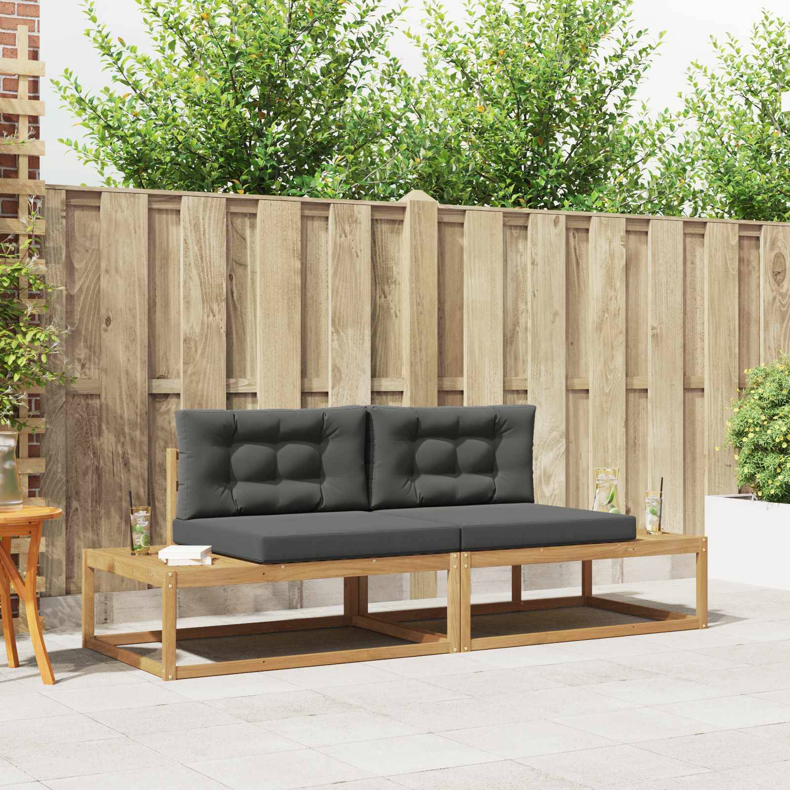 vidaXL Outdoor-Sofagarnitur Weiß 230,5 x 83 x 73 cm Polyester