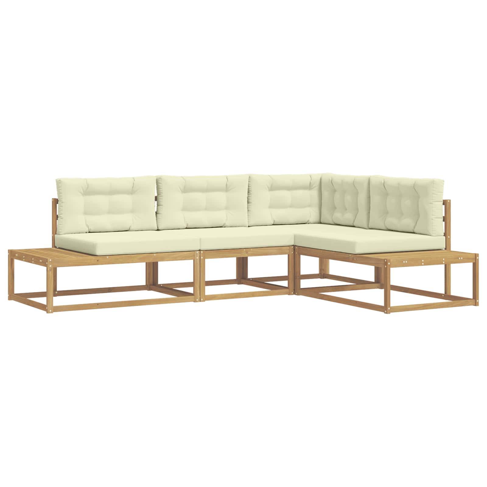 vidaXL Outdoor-Sofagarnitur Weiß 277,5 x 198,5 x 73 cm Polyester