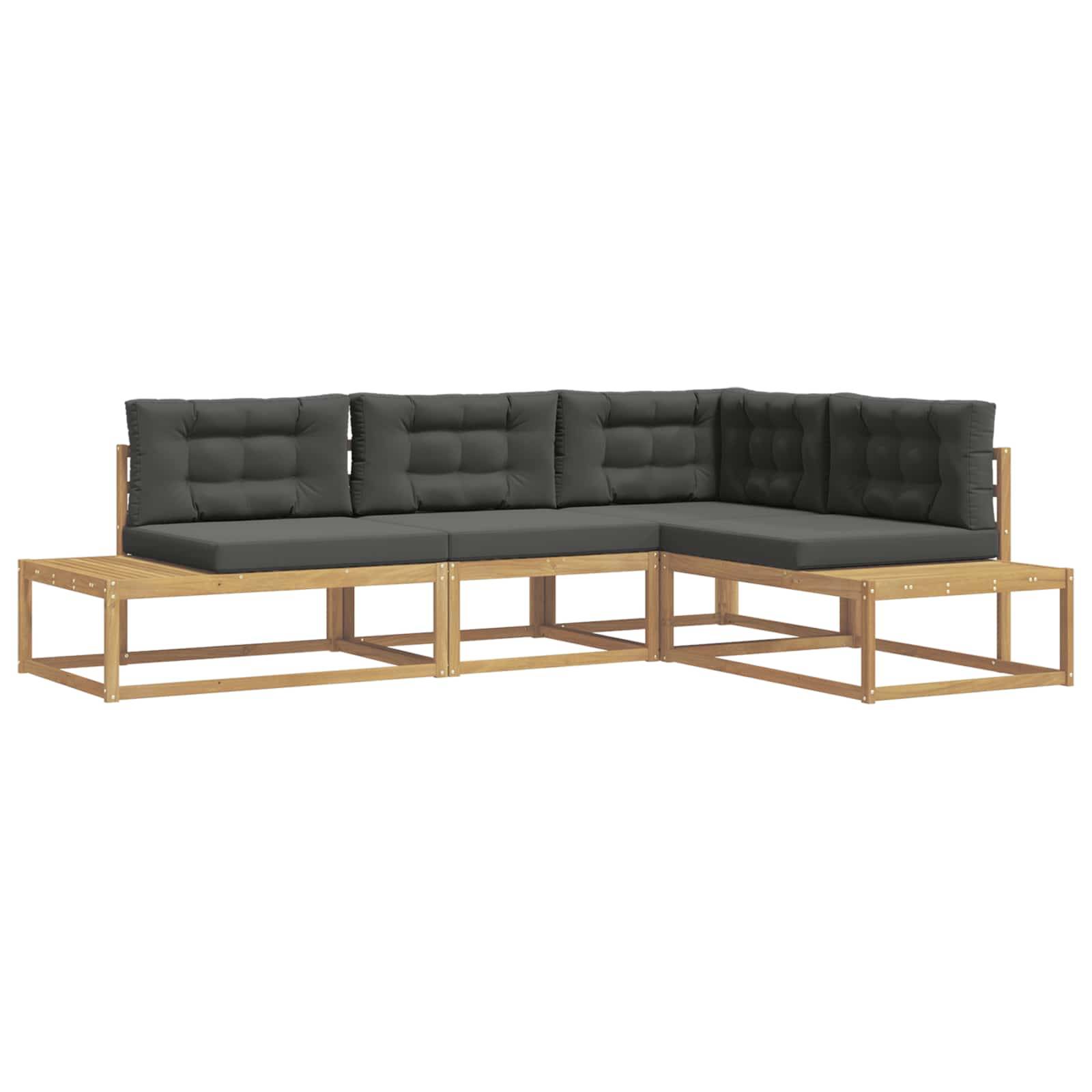 vidaXL Outdoor-Sofagarnitur Weiß 277,5 x 198,5 x 73 cm Polyester
