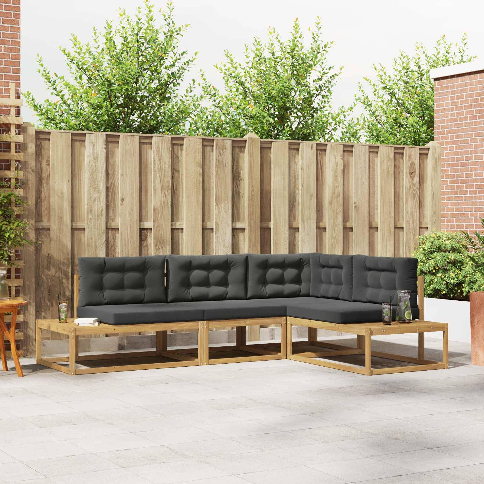 vidaXL Outdoor-Sofagarnitur Weiß 277,5 x 198,5 x 73 cm Polyester