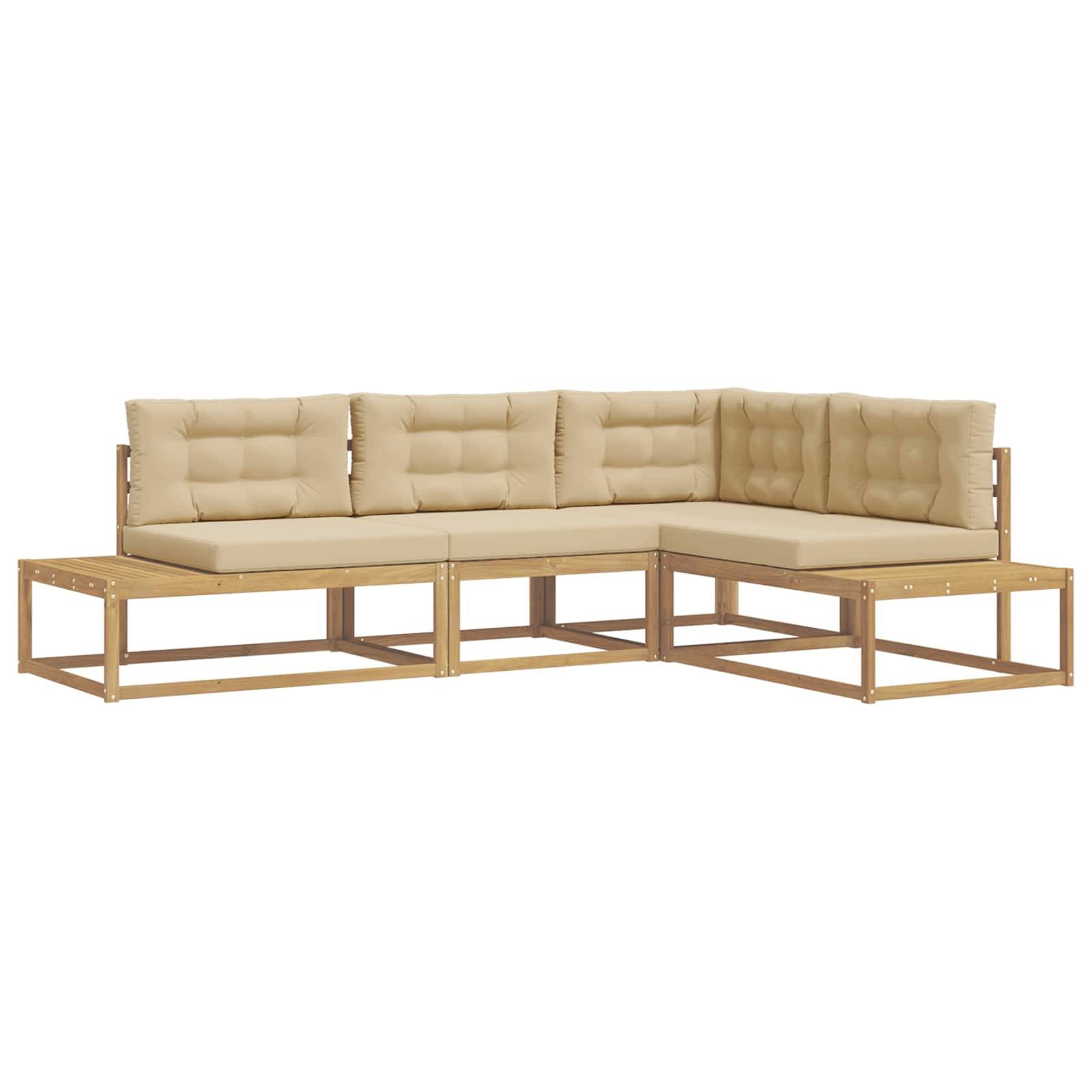 vidaXL Outdoor-Sofagarnitur Weiß 277,5 x 198,5 x 73 cm Polyester