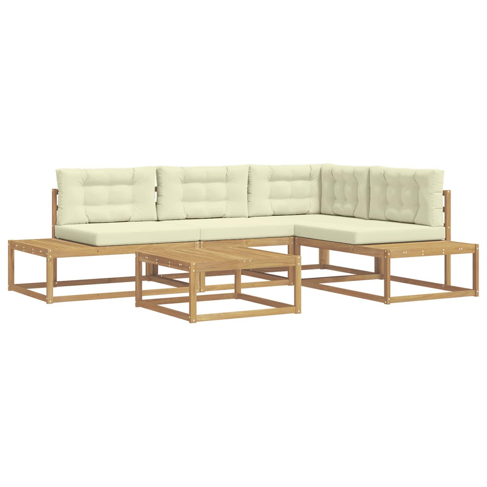 vidaXL Outdoor-Sofagarnitur mit Kissen Weiß 79 x 79 x 37 cm Polyester
