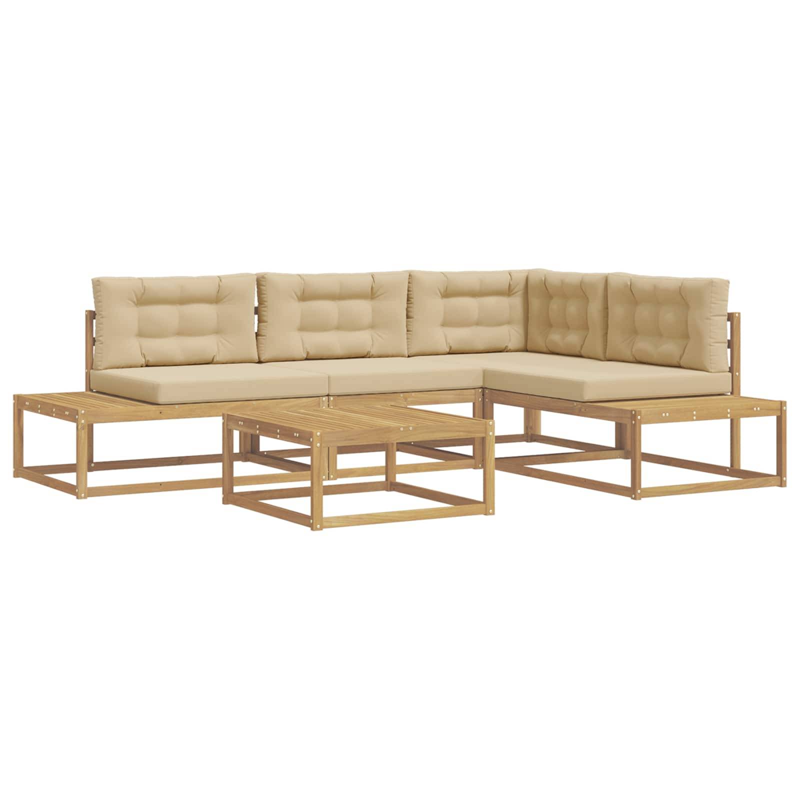 vidaXL Outdoor-Sofagarnitur mit Kissen Weiß 79 x 79 x 37 cm Polyester