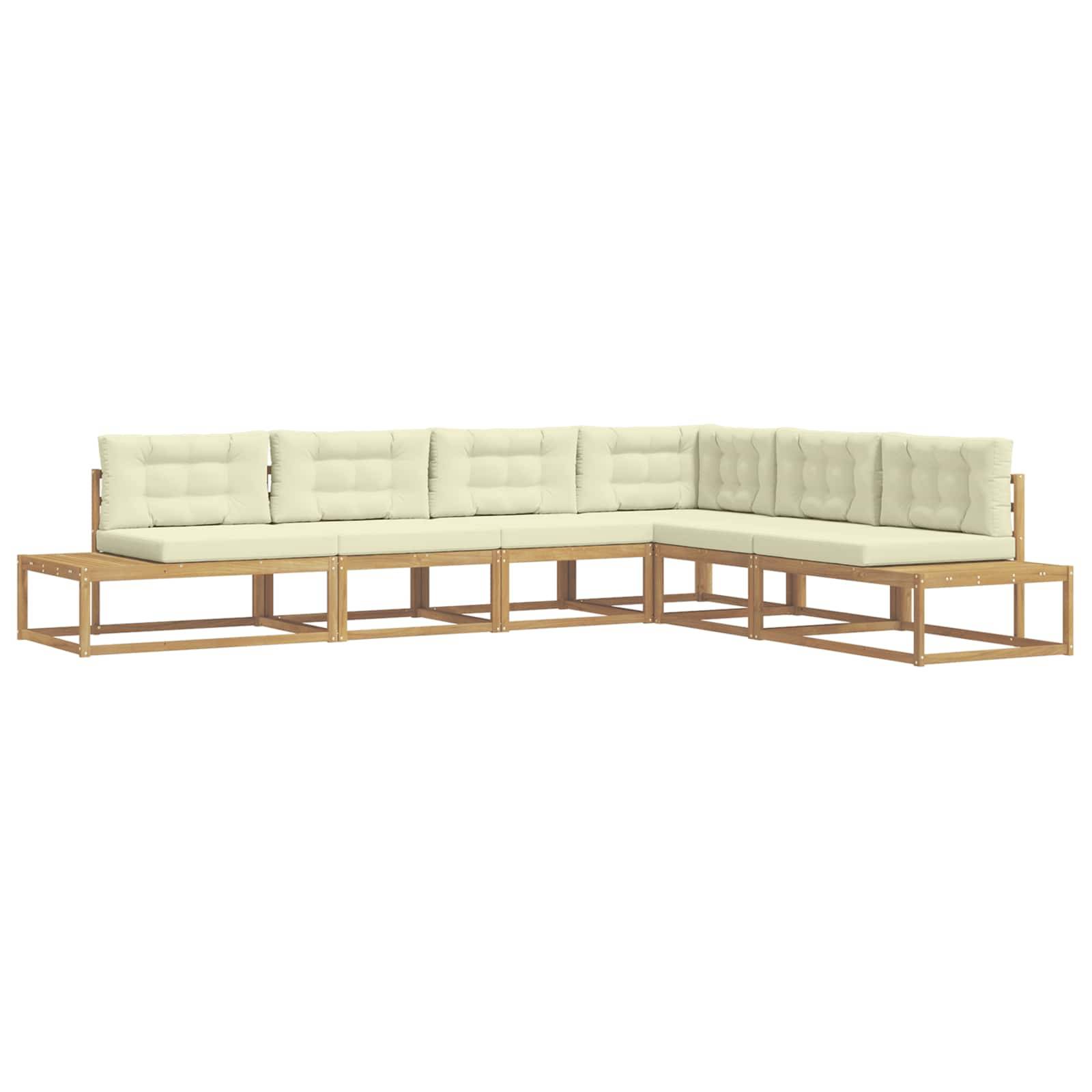 vidaXL Outdoor-Sofagarnitur Weiß 357 x 198,5 x 73 cm Polyester