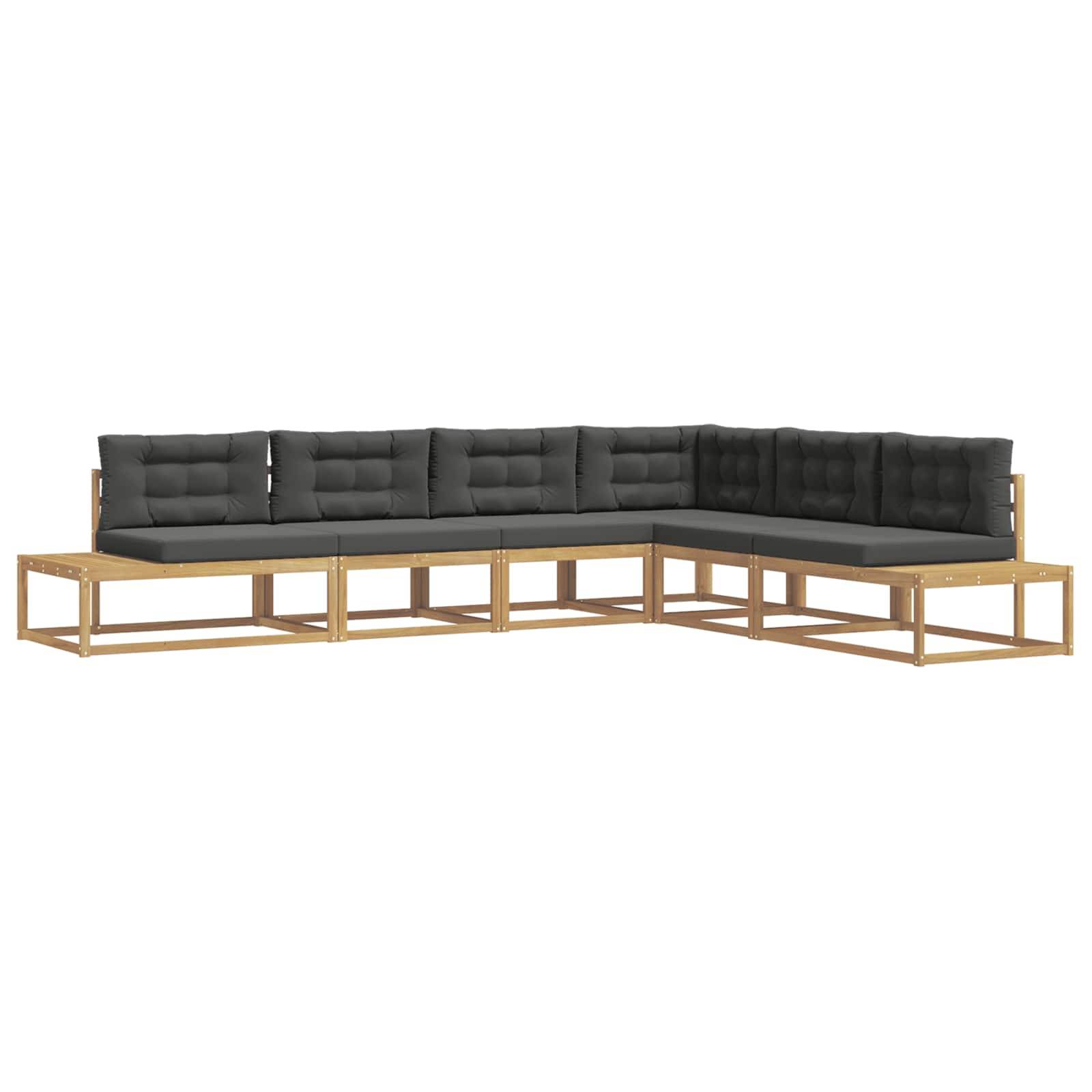 vidaXL Outdoor-Sofagarnitur Weiß 357 x 198,5 x 73 cm Polyester