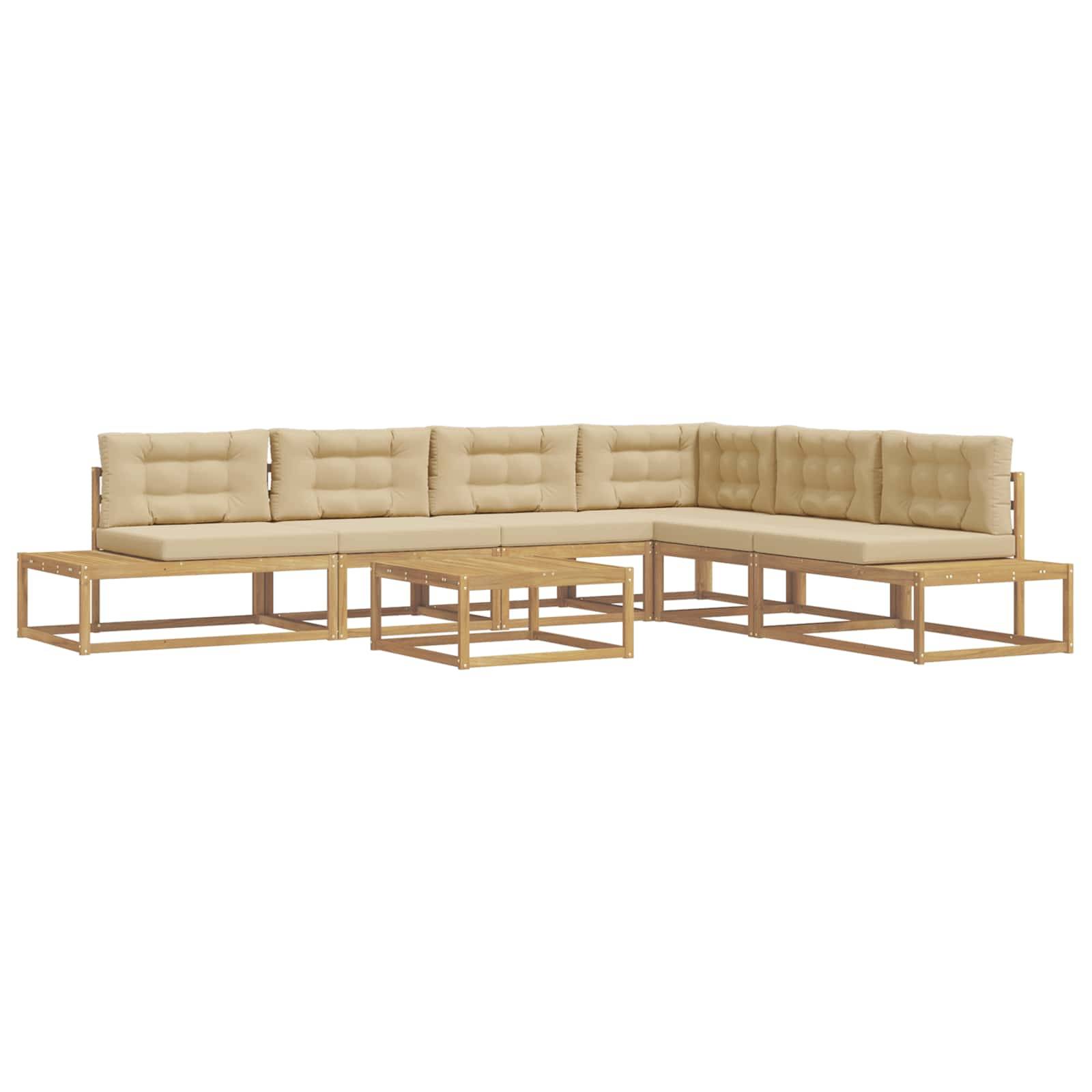 vidaXL Outdoor-Sofagarnitur mit Kissen Weiß 79 x 79 x 37 cm Polyester