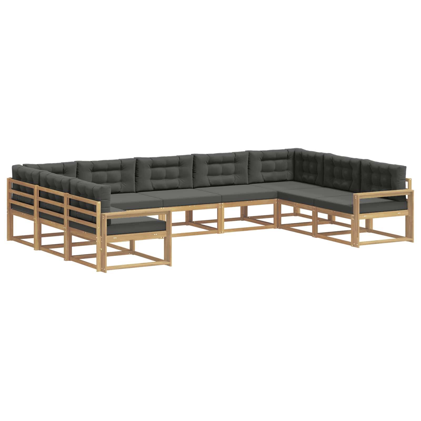 vidaXL Outdoor-Sofagarnitur mit Kissen 9 pcs Weiß und Anthrazit
