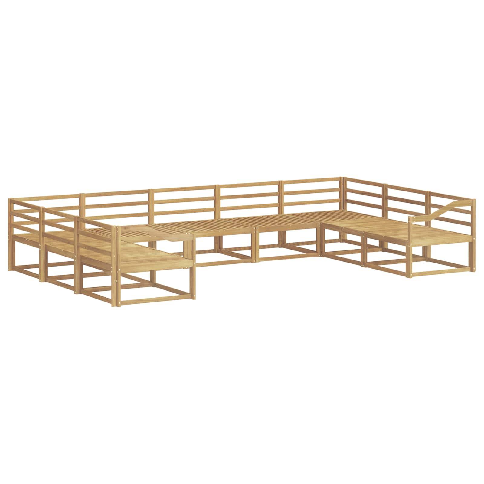 vidaXL Outdoor-Sofagarnitur 9 pcs Weiß 404 x 245,5 x 73 cm