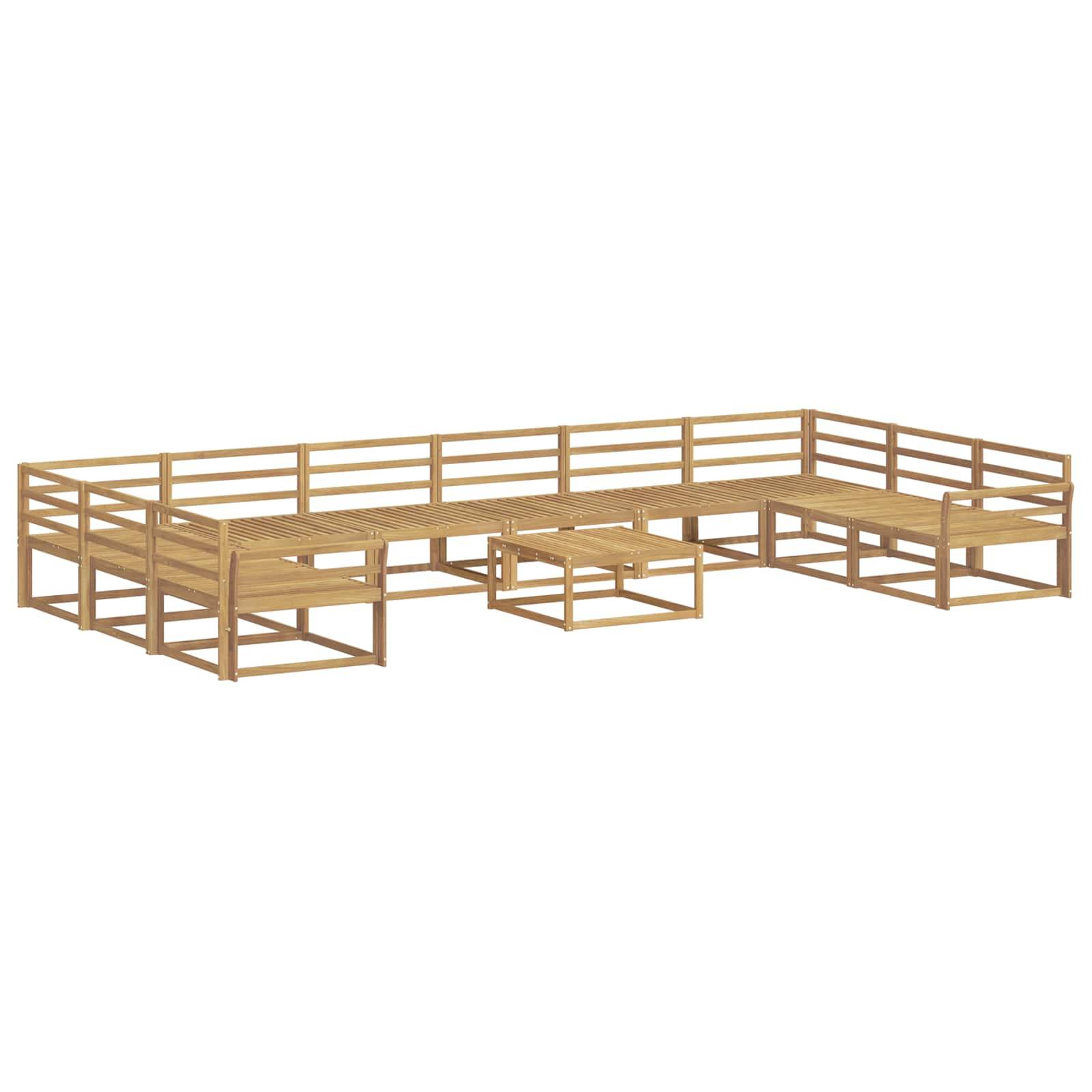 vidaXL Outdoor-Sofagarnitur 11 pcs Weiß Massivholz Akazie