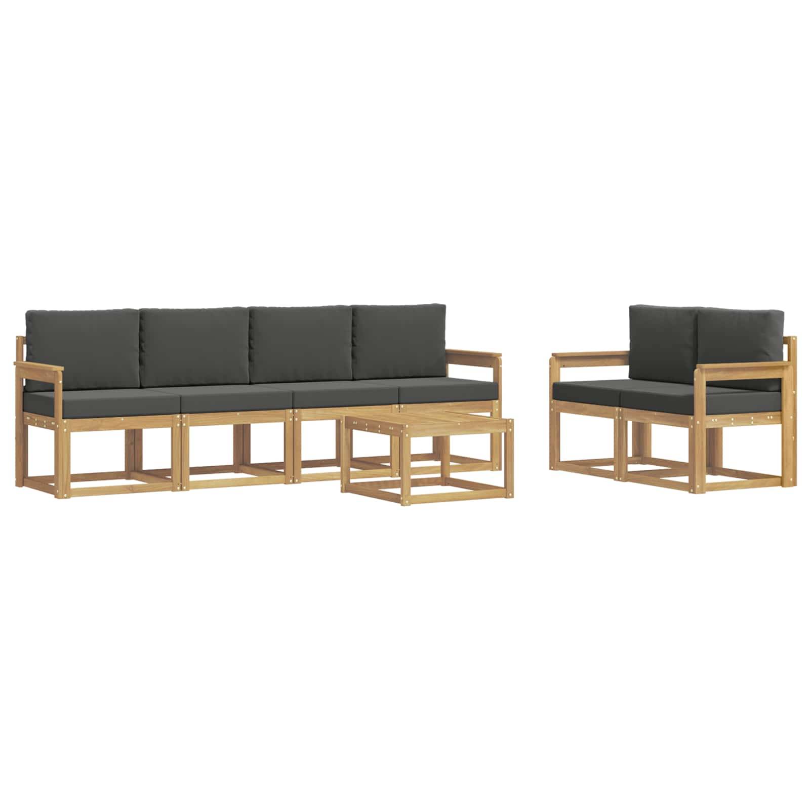 vidaXL Outdoor-Sofagarnitur mit Kissen 7 pcs Weiß und Anthrazit