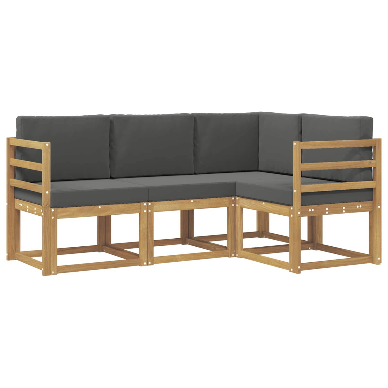 vidaXL Outdoor-Sofagarnitur mit Kissen 4 pcs Weiß und Anthrazit