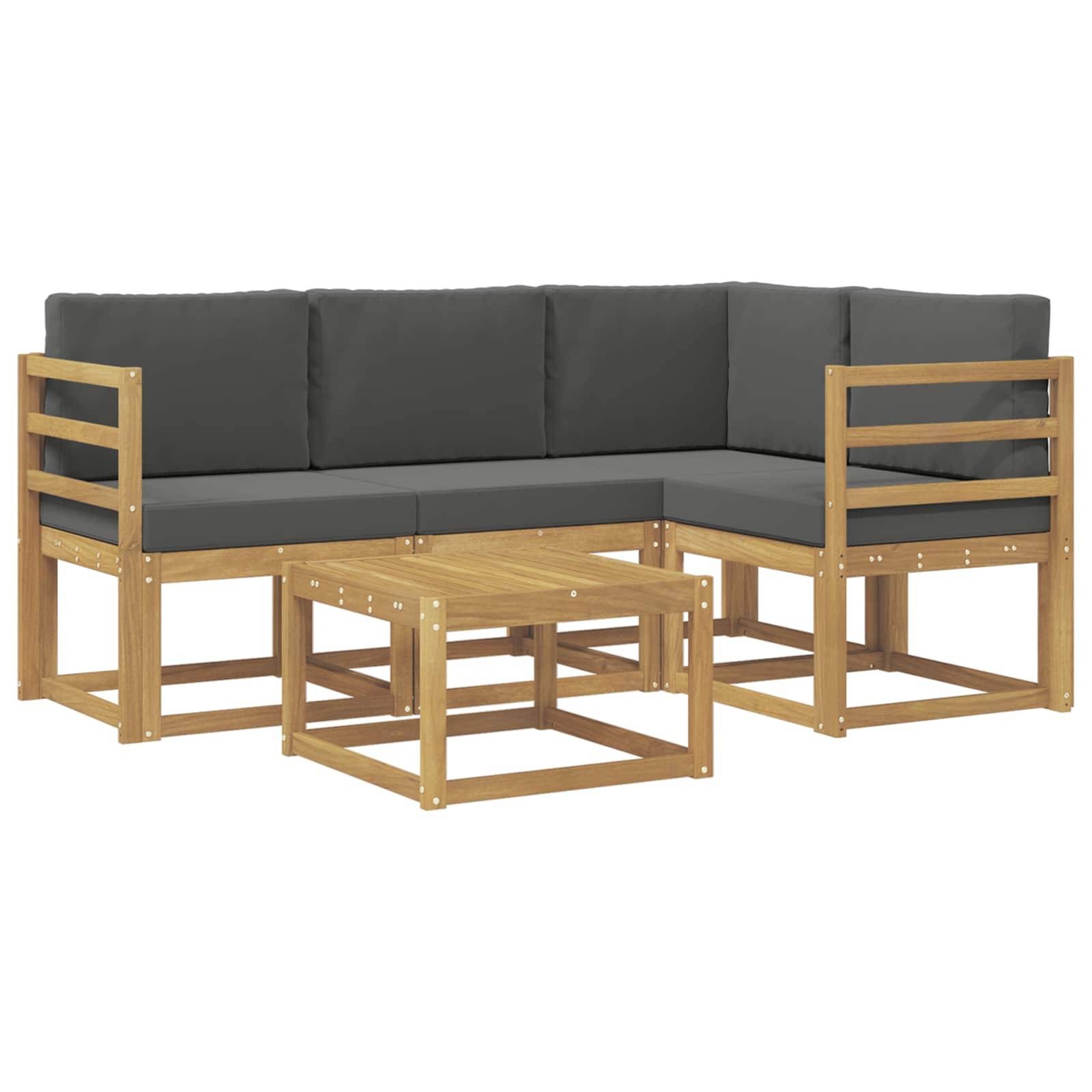 vidaXL Outdoor-Sofagarnitur mit Kissen 5 pcs Weiß und Anthrazit
