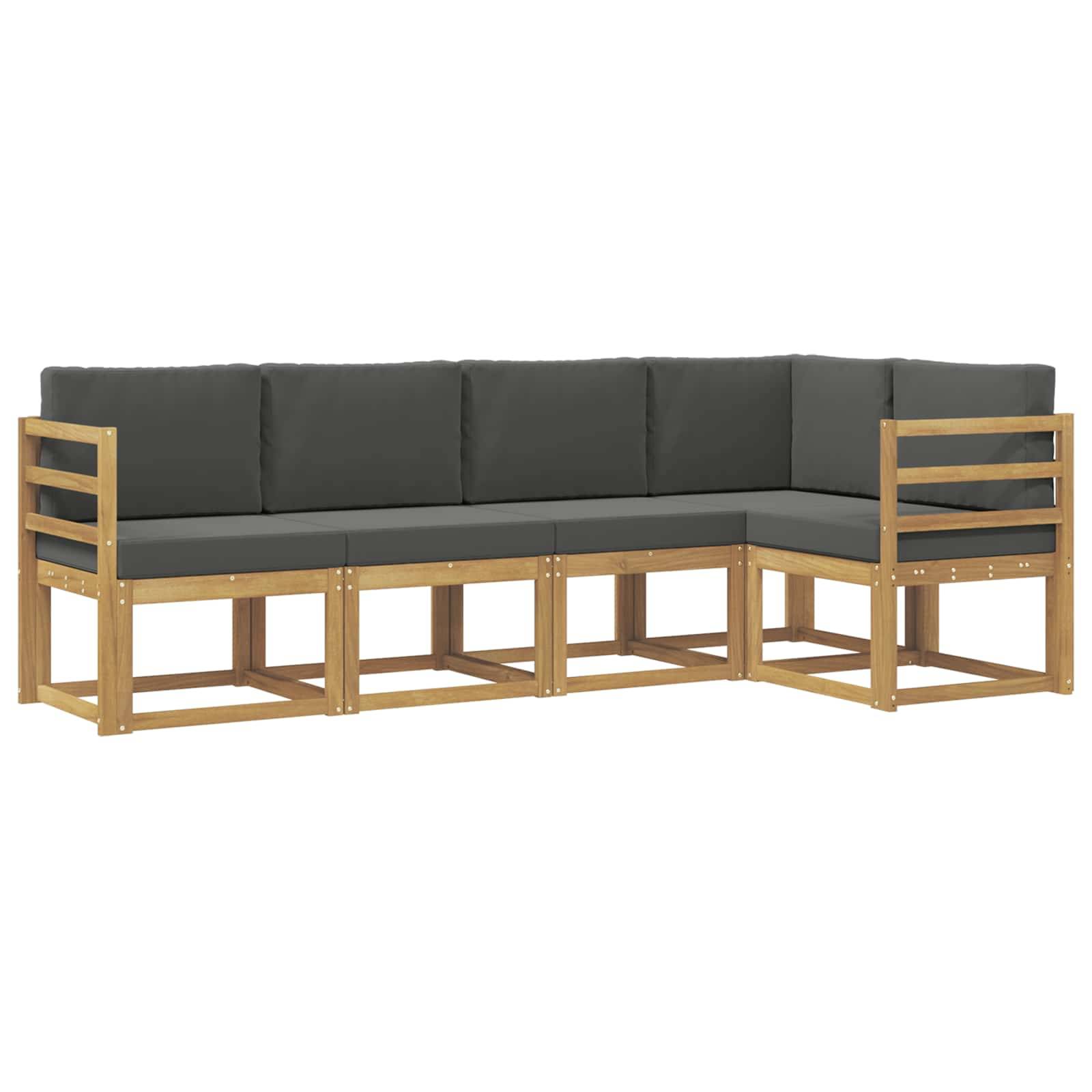 vidaXL Outdoor-Sofagarnitur mit Kissen 5 pcs Weiß und Anthrazit