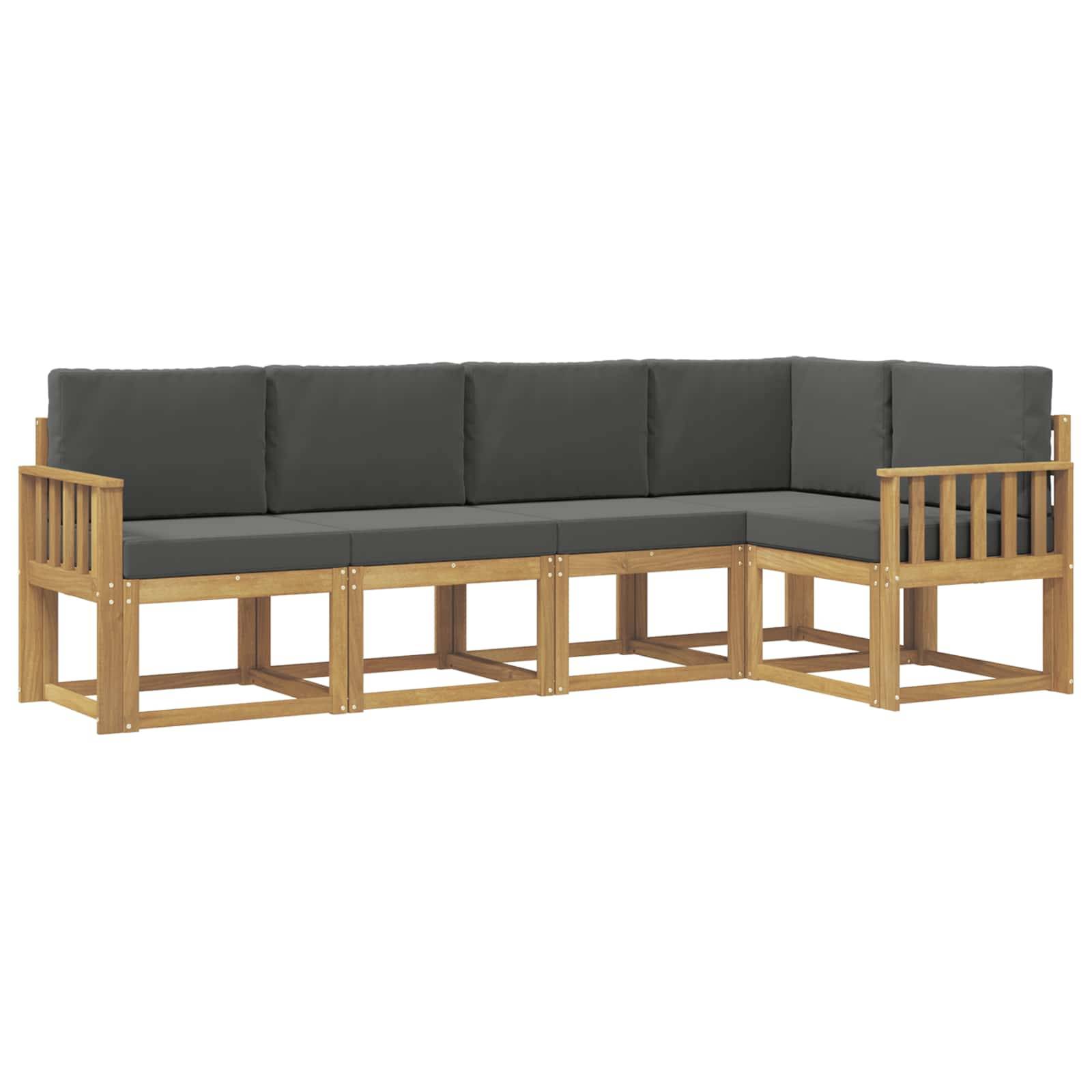 vidaXL Outdoor-Sofagarnitur mit Kissen 5 pcs Weiß und Anthrazit