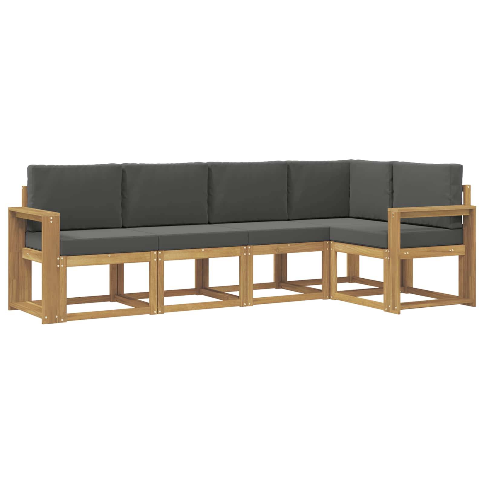 vidaXL Outdoor-Sofagarnitur mit Kissen 5 pcs Weiß und Anthrazit