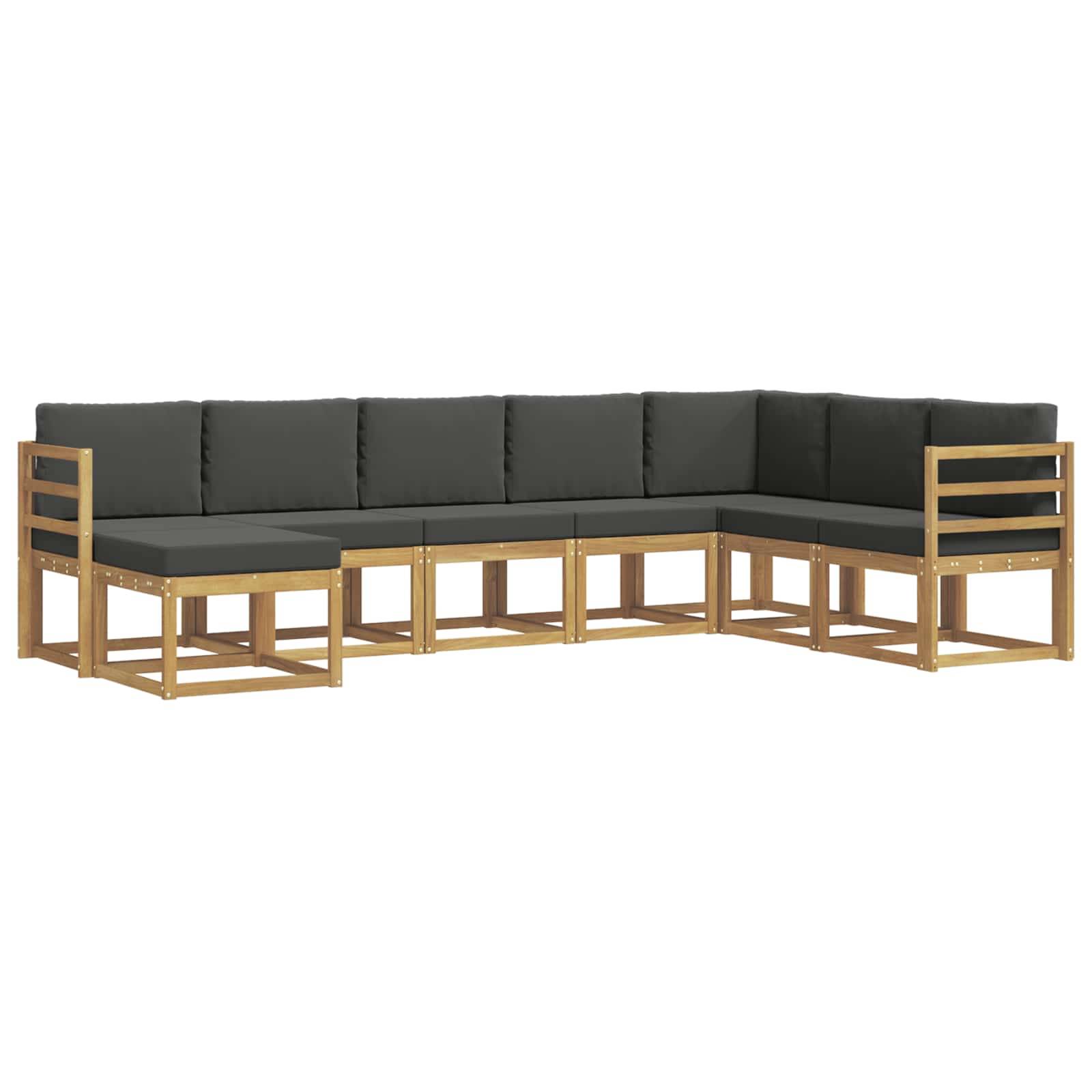 vidaXL Outdoor-Sofagarnitur mit Kissen 8 pcs Weiß und Anthrazit