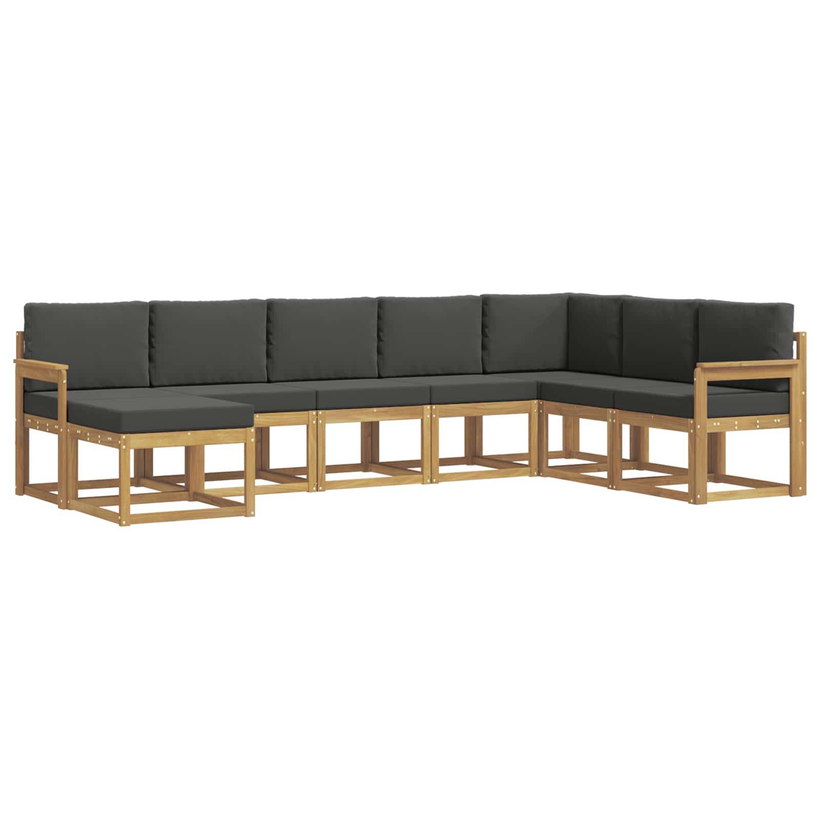 vidaXL Outdoor-Sofagarnitur mit Kissen 8 pcs Weiß und Anthrazit