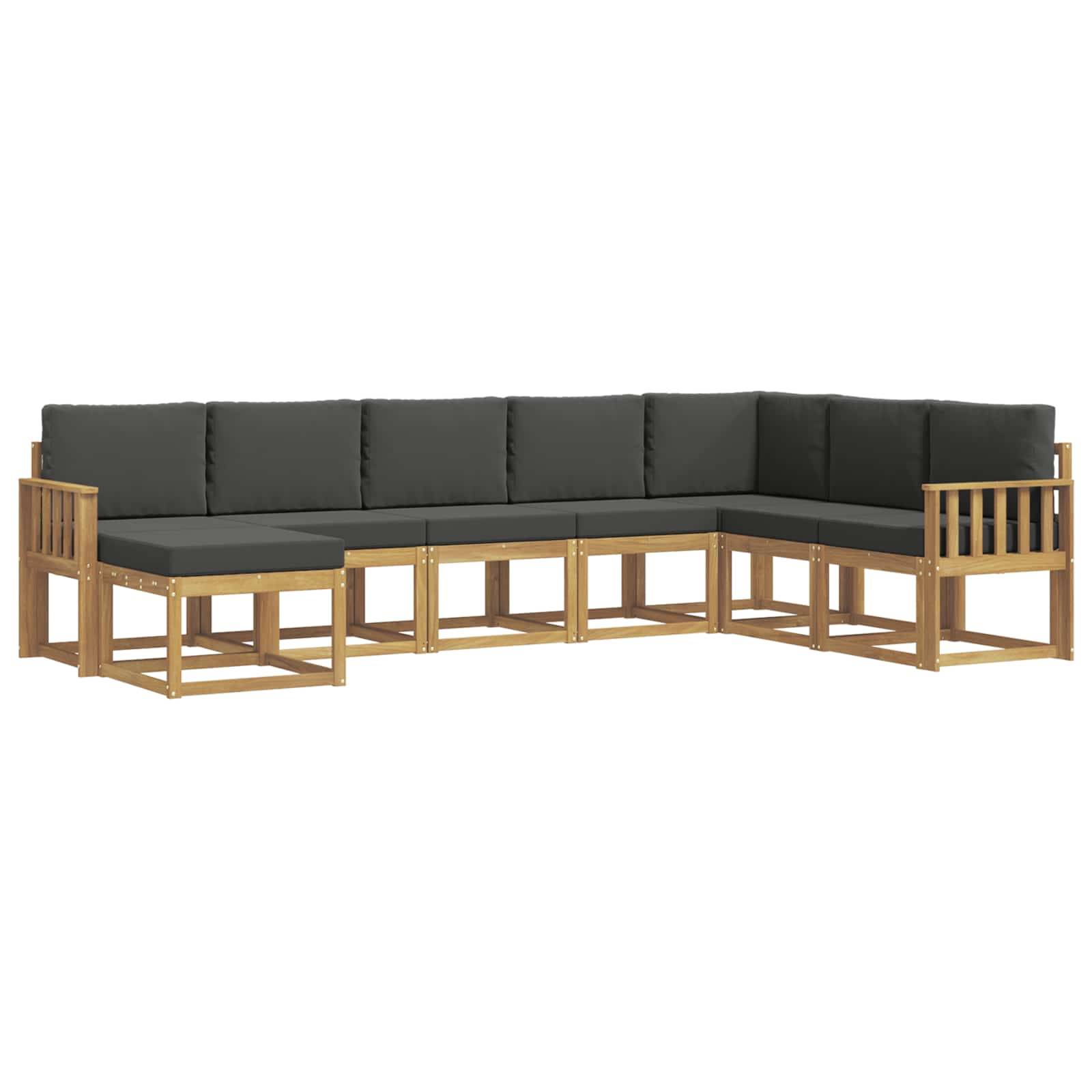 vidaXL Outdoor-Sofagarnitur mit Kissen 8 pcs Weiß und Anthrazit