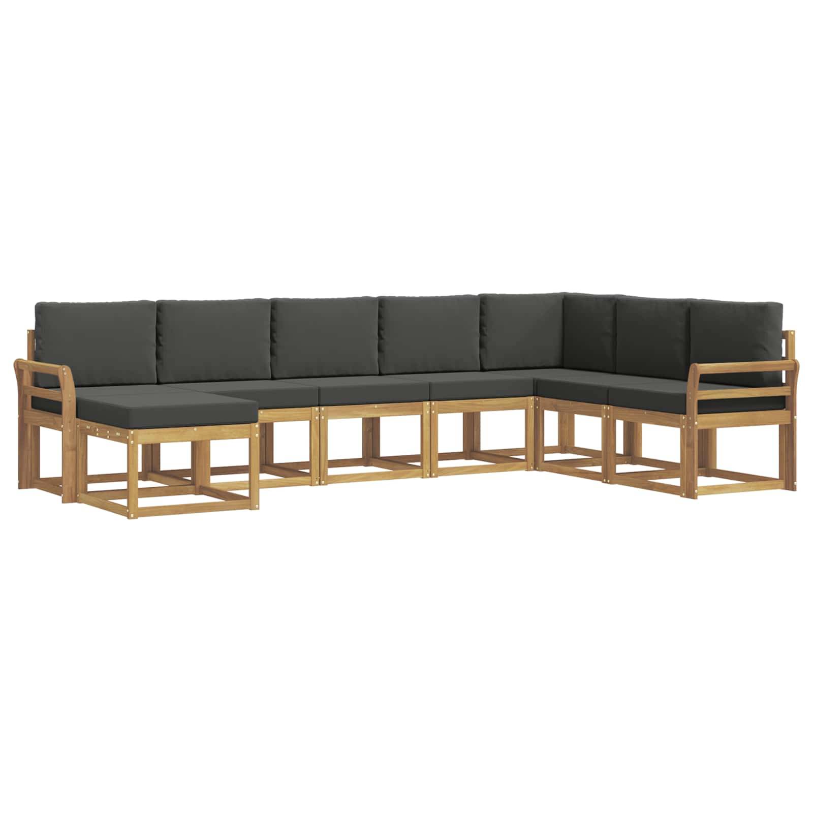 vidaXL Outdoor-Sofagarnitur mit Kissen 8 pcs Weiß und Anthrazit
