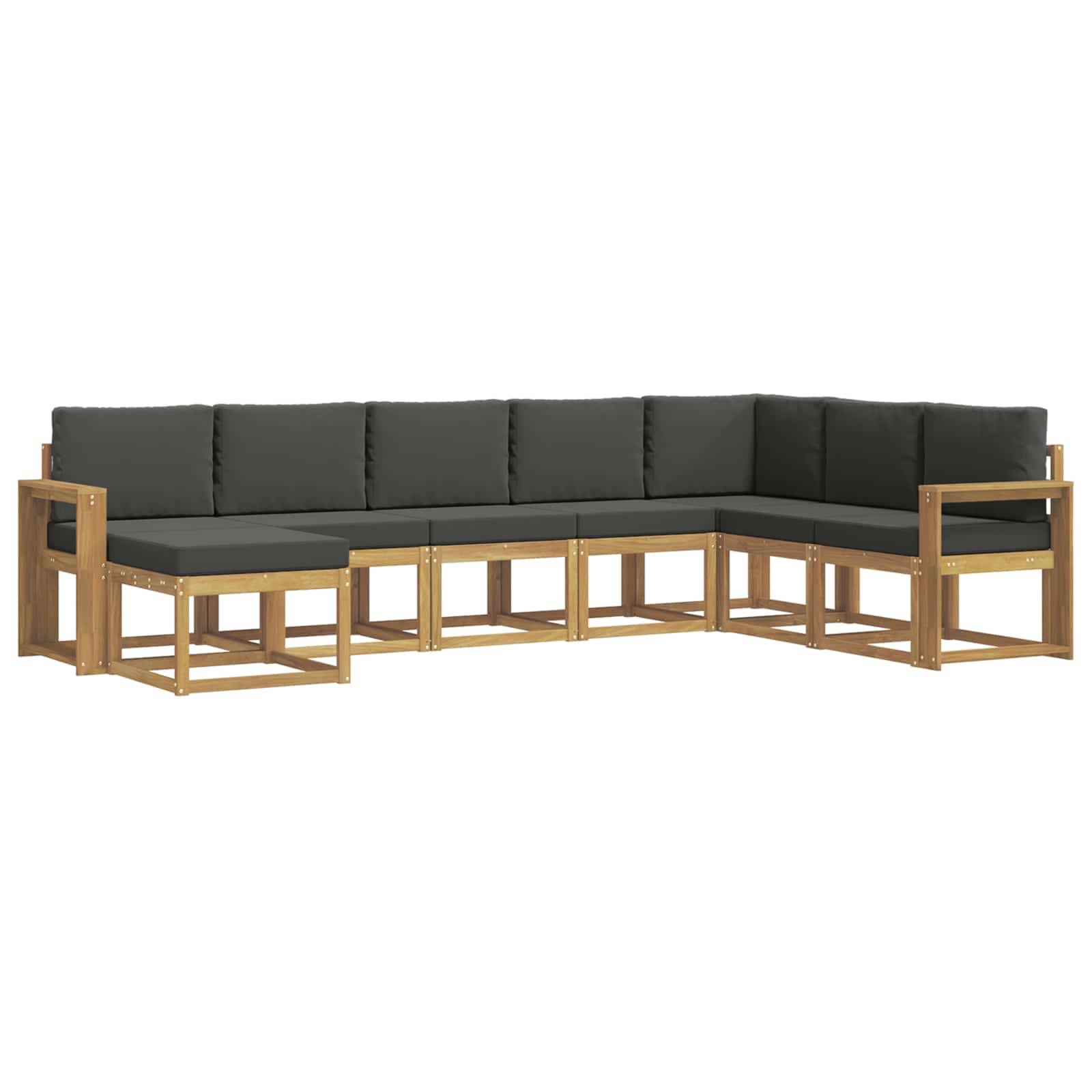 vidaXL Outdoor-Sofagarnitur mit Kissen 8 pcs Weiß und Anthrazit