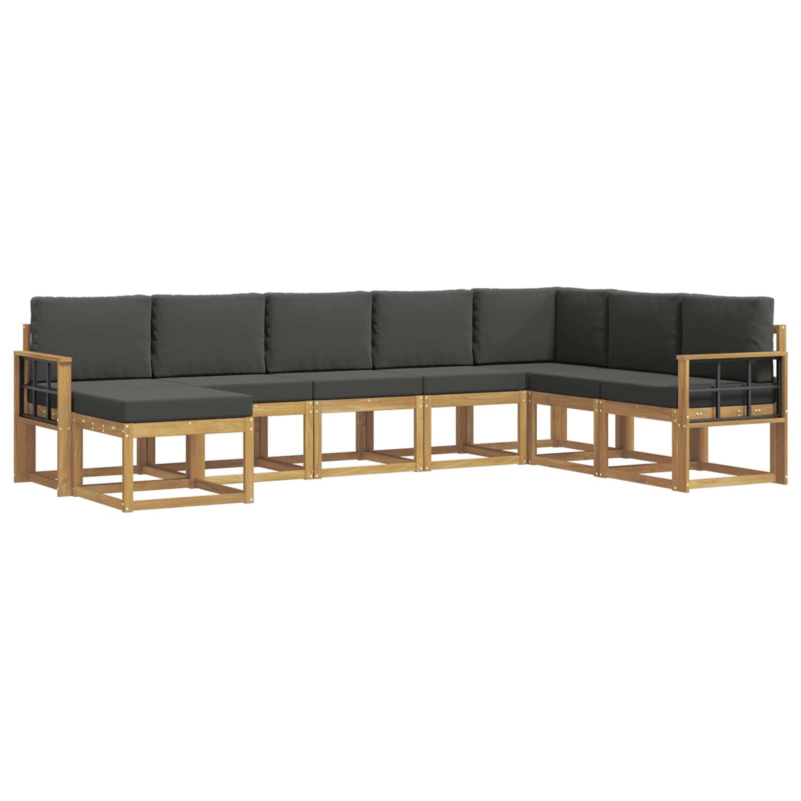 vidaXL Outdoor-Sofagarnitur mit Kissen 8 pcs Weiß und Anthrazit