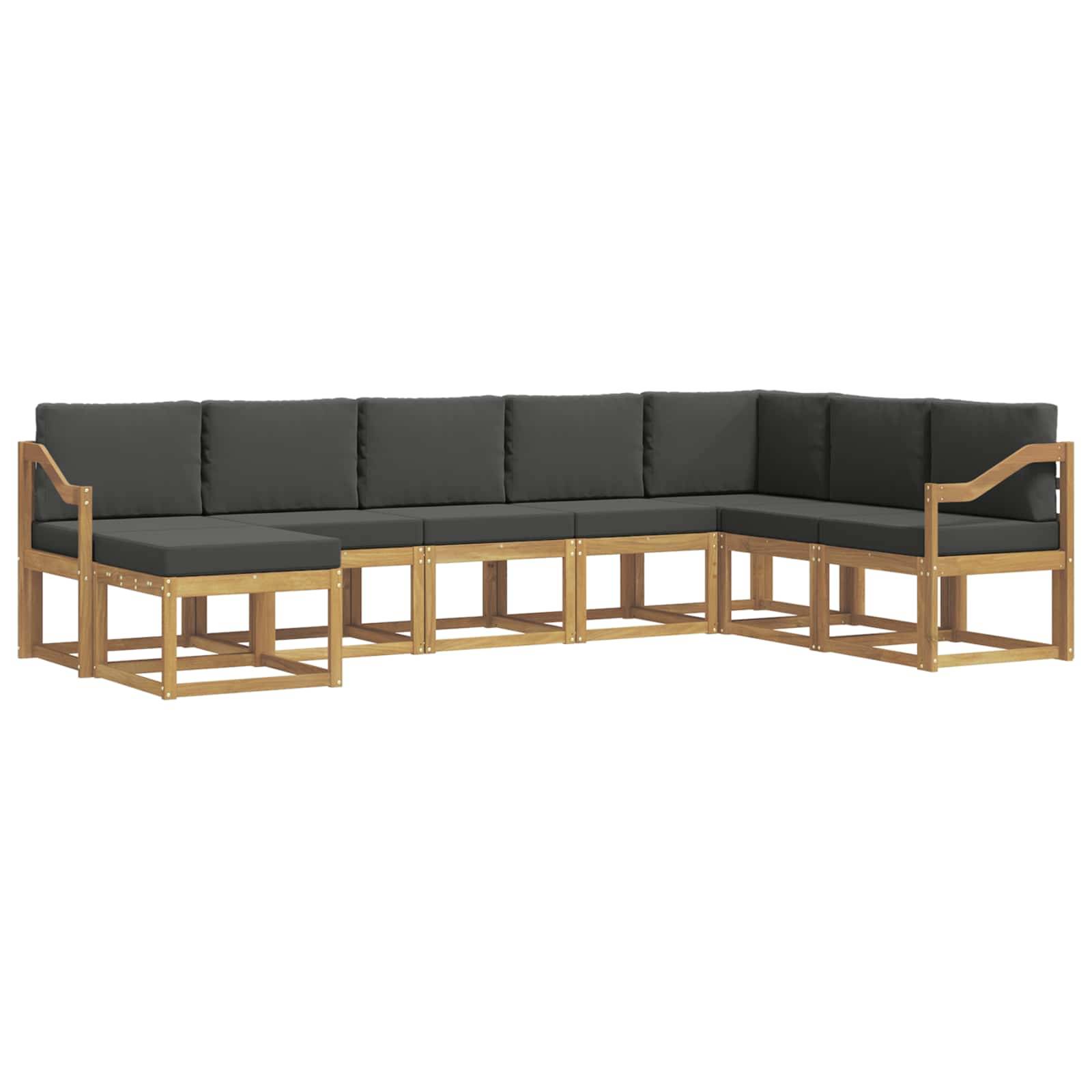 vidaXL Outdoor-Sofagarnitur mit Kissen 8 pcs Weiß und Anthrazit