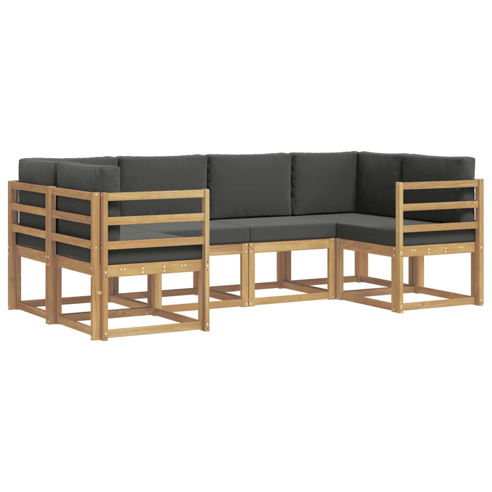 vidaXL Outdoor-Sofagarnitur mit Kissen 6 pcs Weiß und Anthrazit