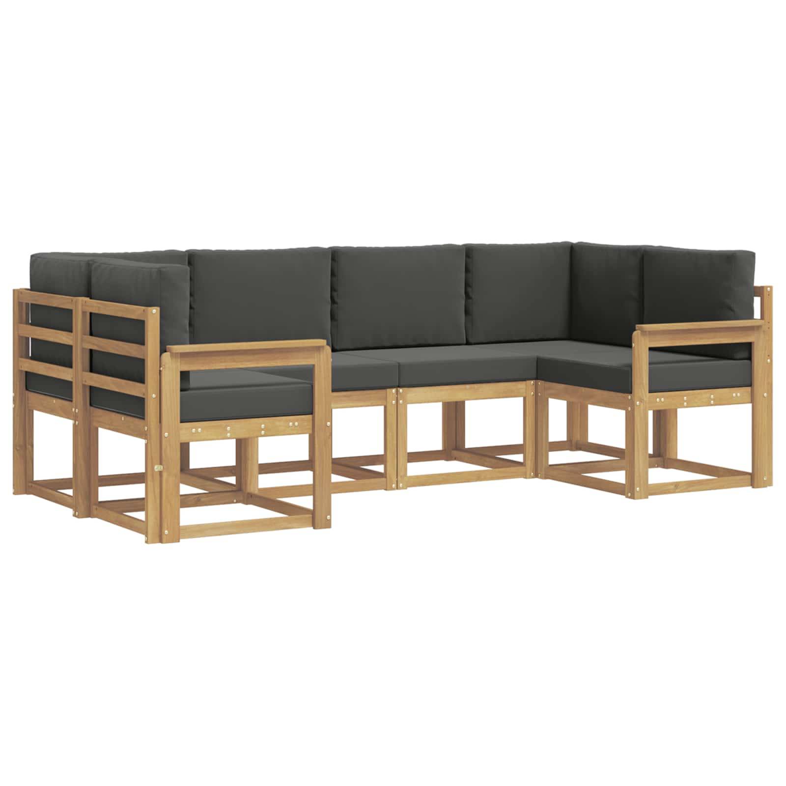 vidaXL Outdoor-Sofagarnitur mit Kissen 6 pcs Weiß und Anthrazit