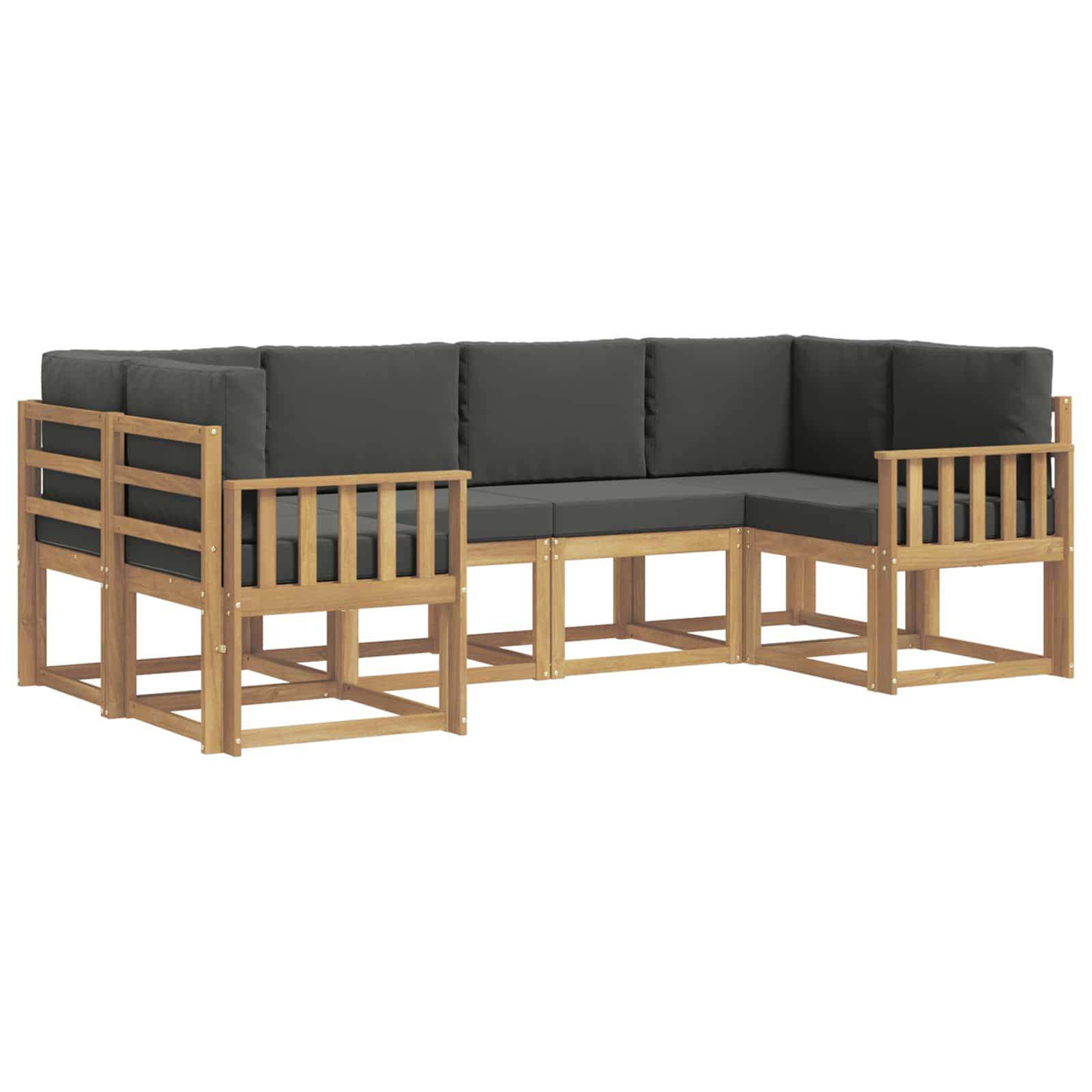 vidaXL Outdoor-Sofagarnitur mit Kissen 6 pcs Weiß und Anthrazit
