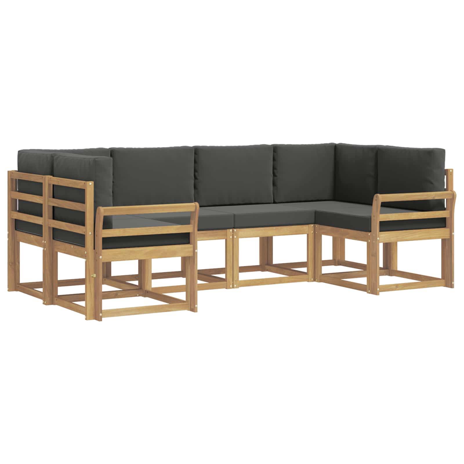 vidaXL Outdoor-Sofagarnitur mit Kissen 6 pcs Weiß und Anthrazit
