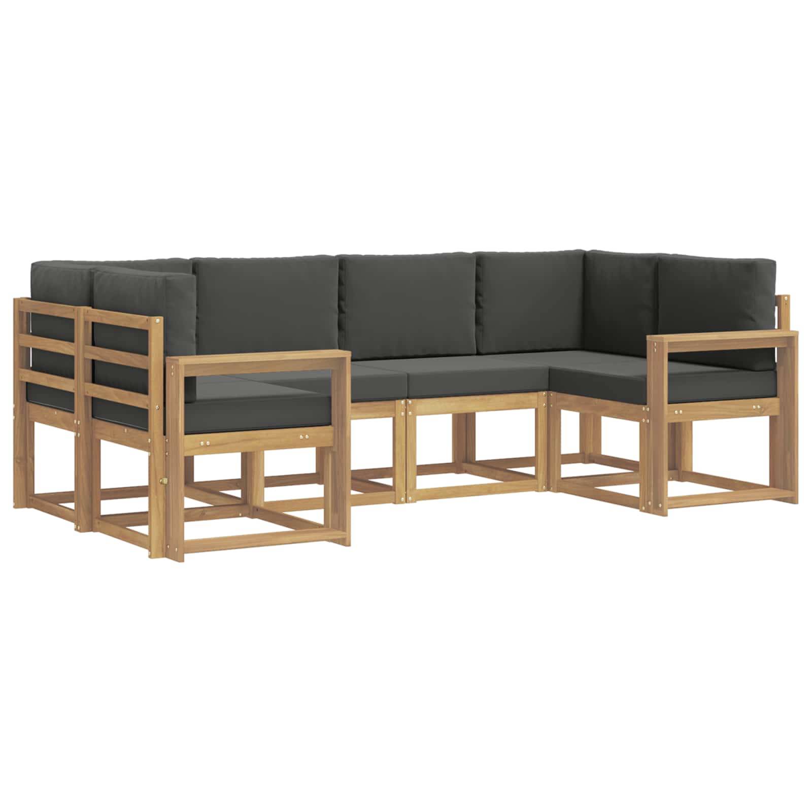 vidaXL Outdoor-Sofagarnitur mit Kissen 6 pcs Weiß und Anthrazit