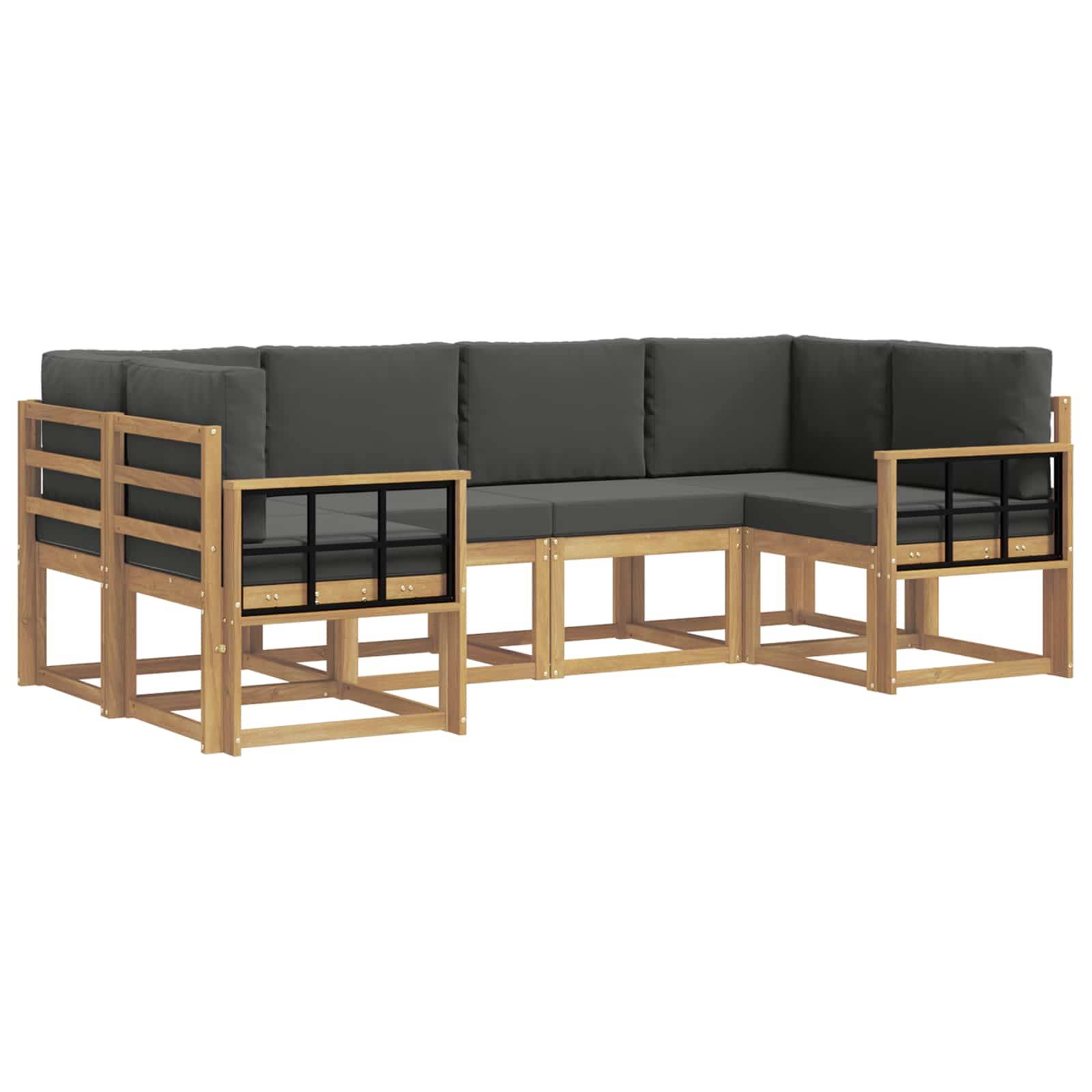 vidaXL Outdoor-Sofagarnitur mit Kissen 6 pcs Weiß und Anthrazit