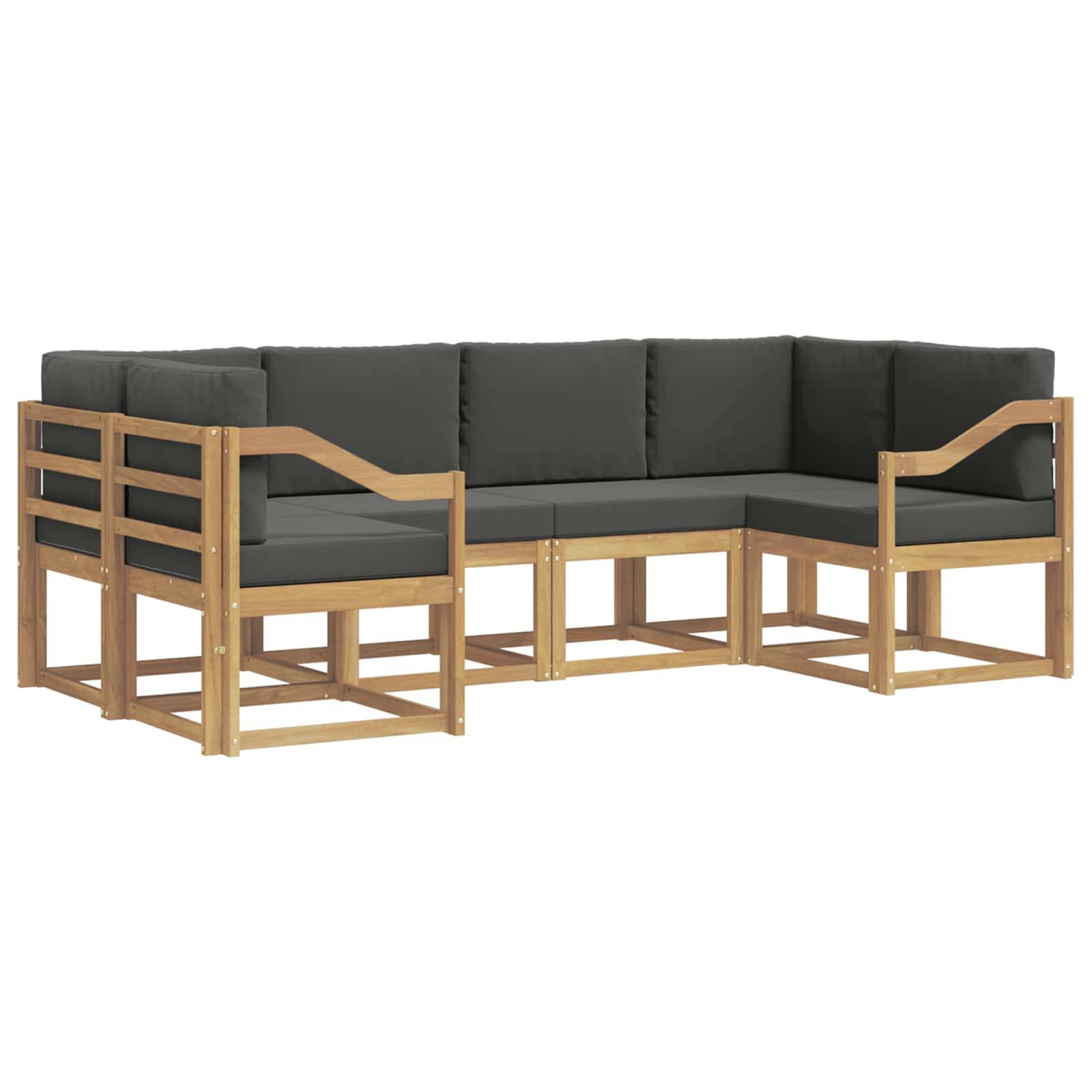 vidaXL Outdoor-Sofagarnitur mit Kissen 6 pcs Weiß und Anthrazit