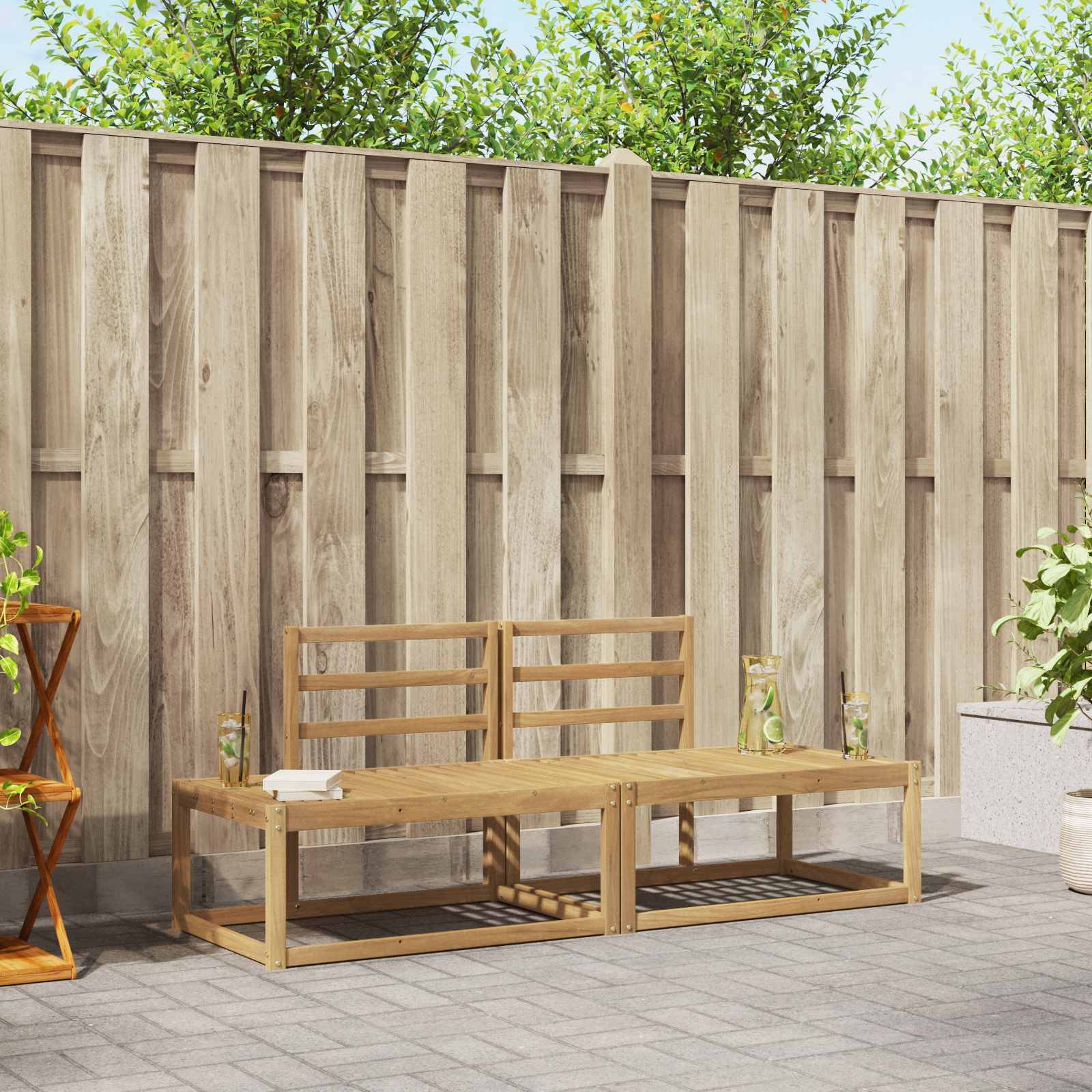 vidaXL Outdoor-Sofagarnitur 2 pcs Weiß 182,5 x 63 x 73 cm