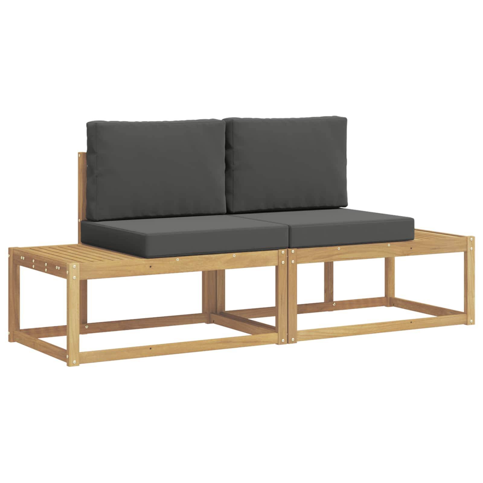 vidaXL Outdoor-Sofagarnitur 2 pcs Weiß und Anthrazit Polyester