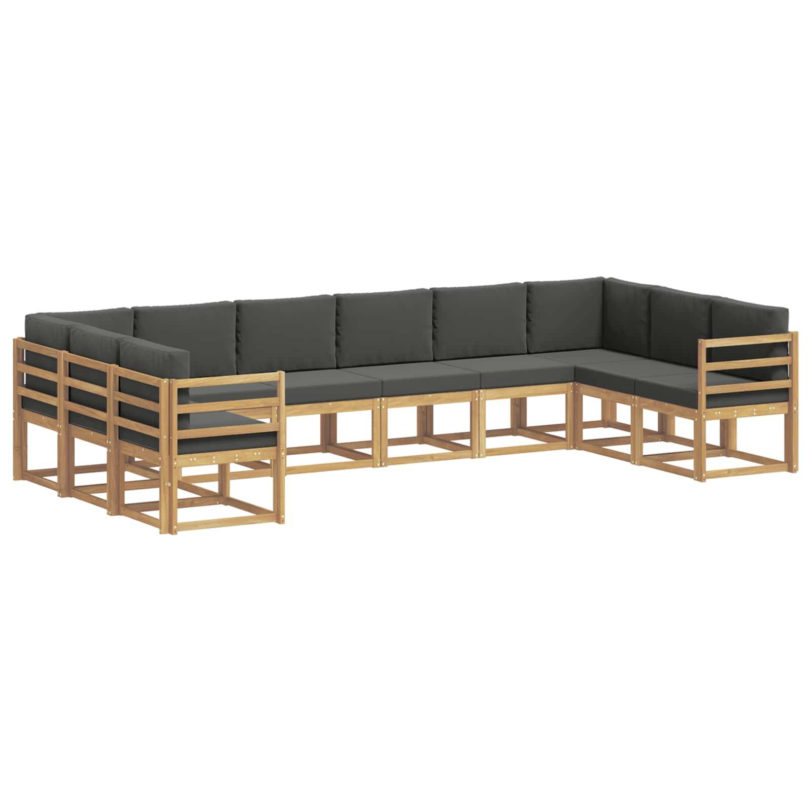 vidaXL Outdoor-Sofagarnitur mit Kissen 10 pcs Weiß und Anthrazit