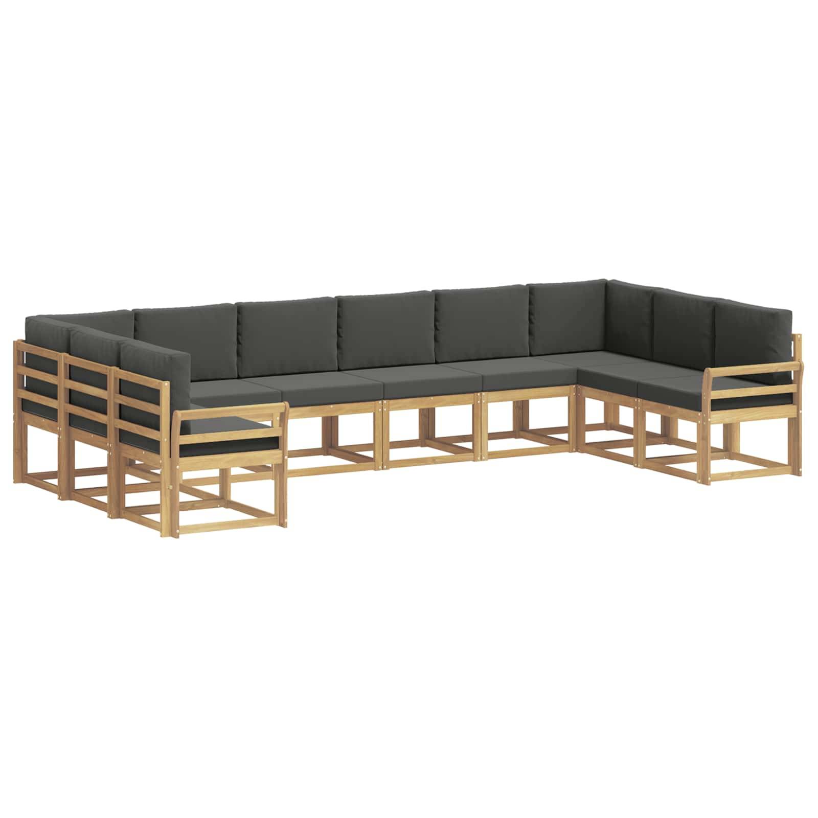 vidaXL Outdoor-Sofagarnitur mit Kissen 10 pcs Weiß und Anthrazit