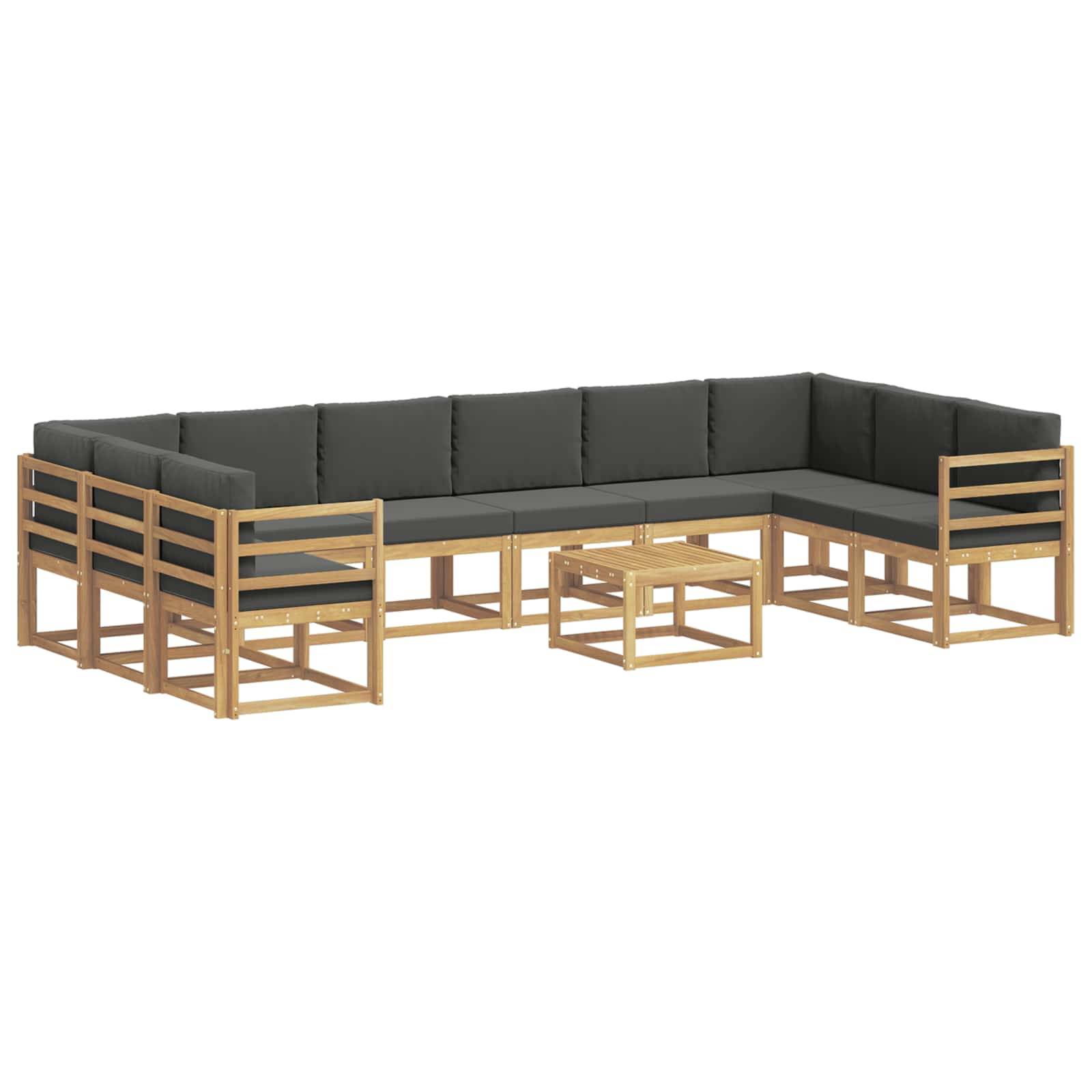 vidaXL Outdoor-Sofagarnitur mit Kissen 11 pcs Weiß und Anthrazit