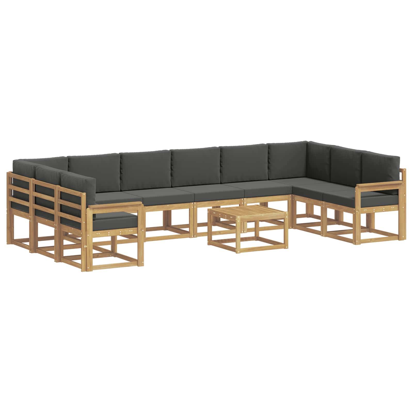 vidaXL Outdoor-Sofagarnitur mit Kissen 11 pcs Weiß und Anthrazit