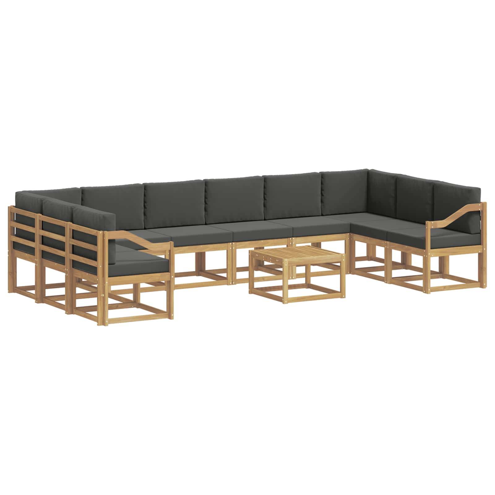 vidaXL Outdoor-Sofagarnitur mit Kissen 11 pcs Weiß und Anthrazit