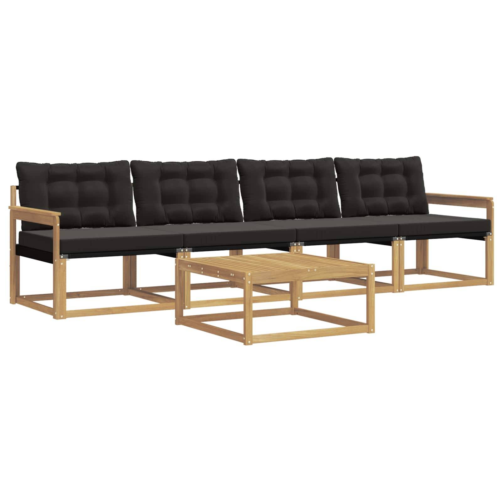 vidaXL Outdoor-Sofagarnitur 5 pcs Weiß und Schwarz 79 x 79 x 37 cm