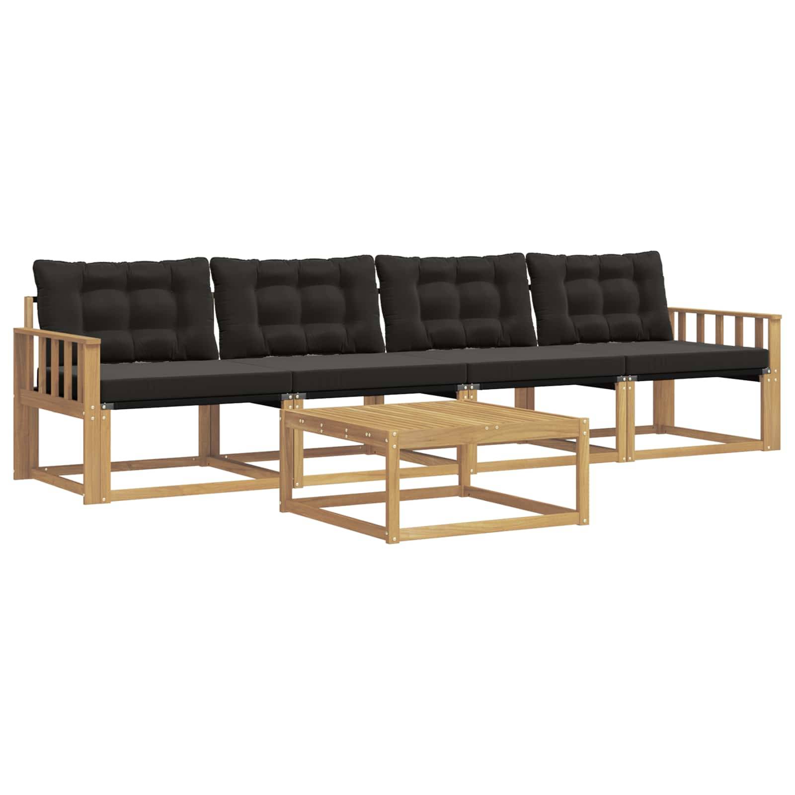 vidaXL Outdoor-Sofagarnitur 5 pcs Weiß und Schwarz 79 x 79 x 37 cm