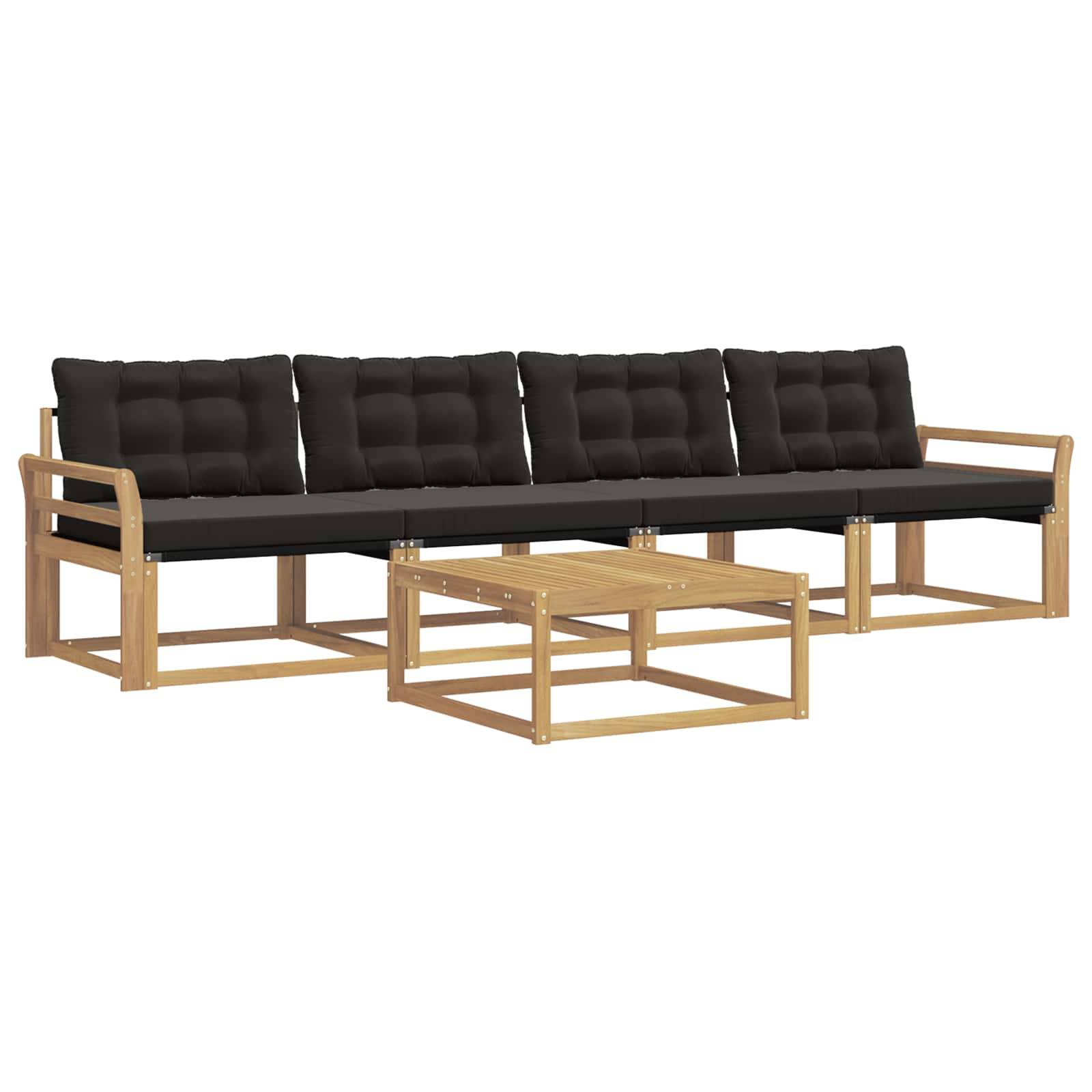 vidaXL Outdoor-Sofagarnitur 5 pcs Weiß und Schwarz 79 x 79 x 37 cm