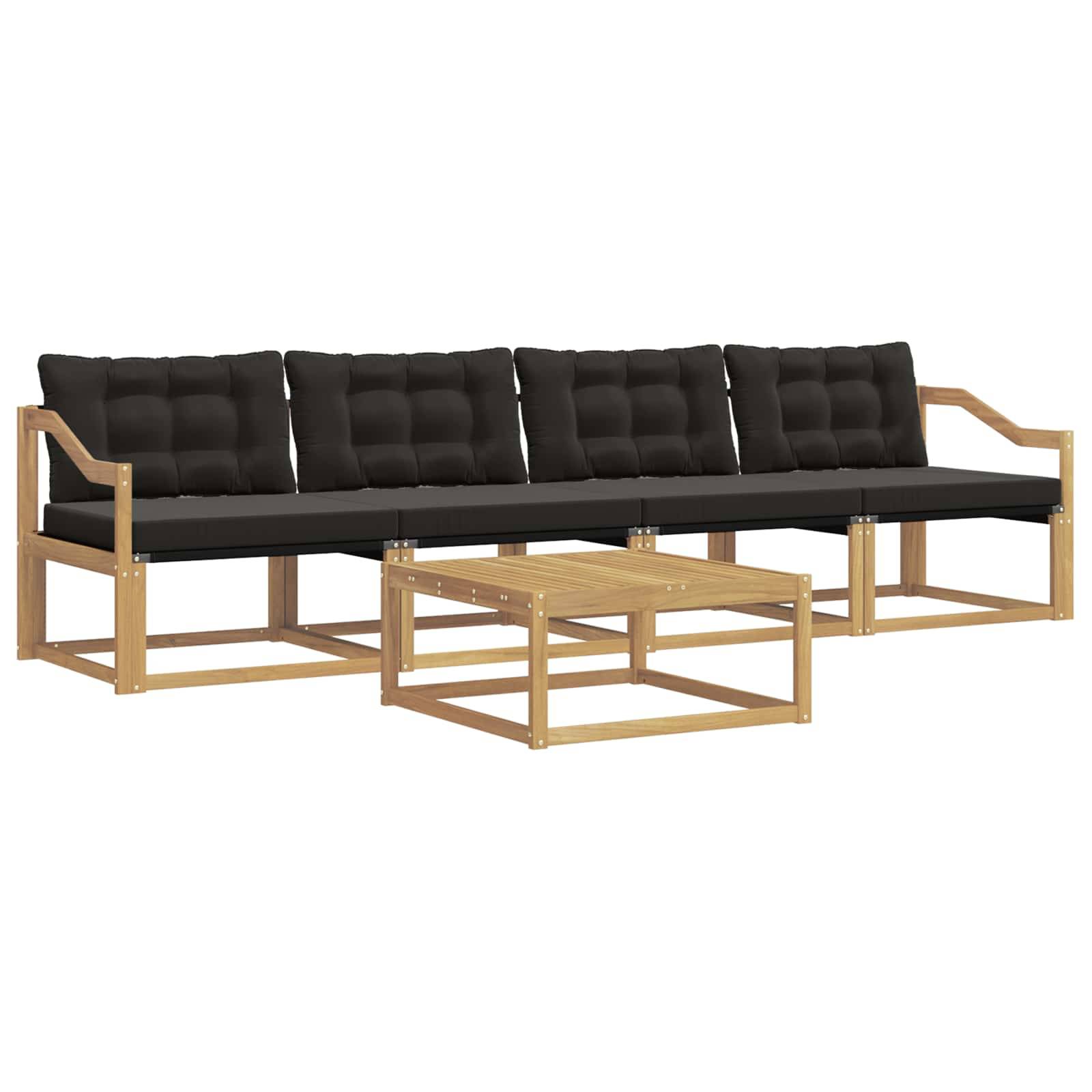 vidaXL Outdoor-Sofagarnitur 5 pcs Weiß und Schwarz 79 x 79 x 37 cm