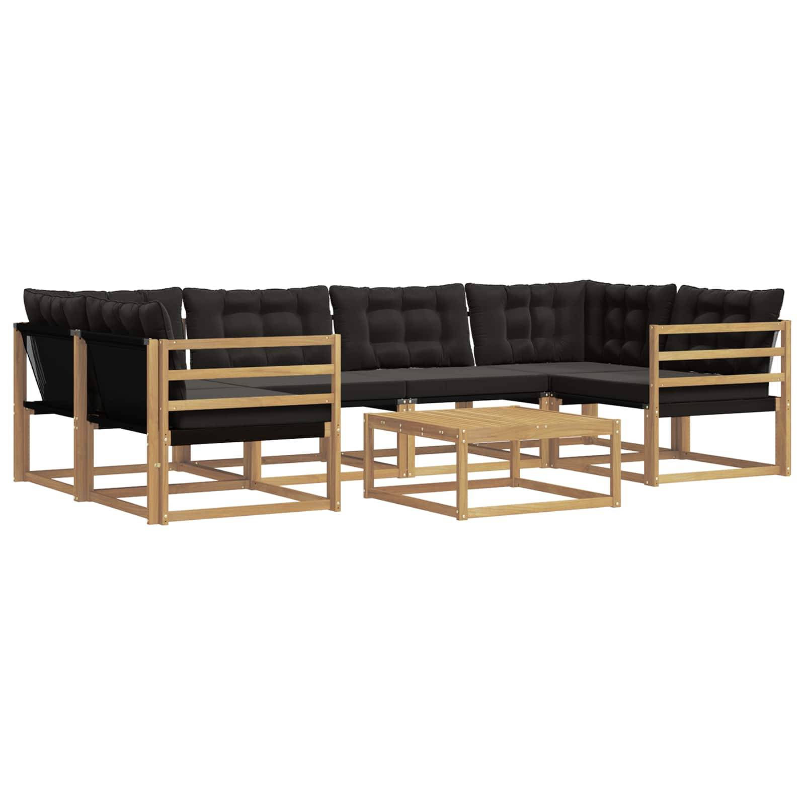 vidaXL Outdoor-Sofagarnitur 7 pcs Weiß und Schwarz 79 x 79 x 37 cm