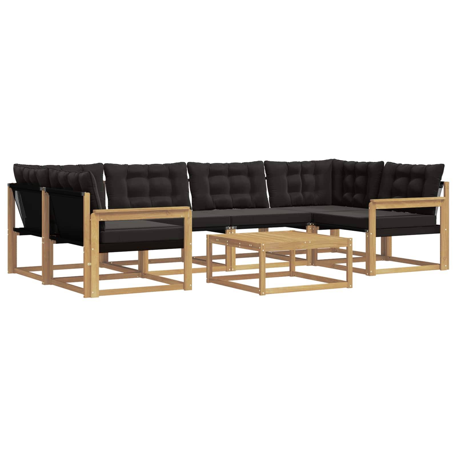 vidaXL Outdoor-Sofagarnitur 7 pcs Weiß und Schwarz 79 x 79 x 37 cm